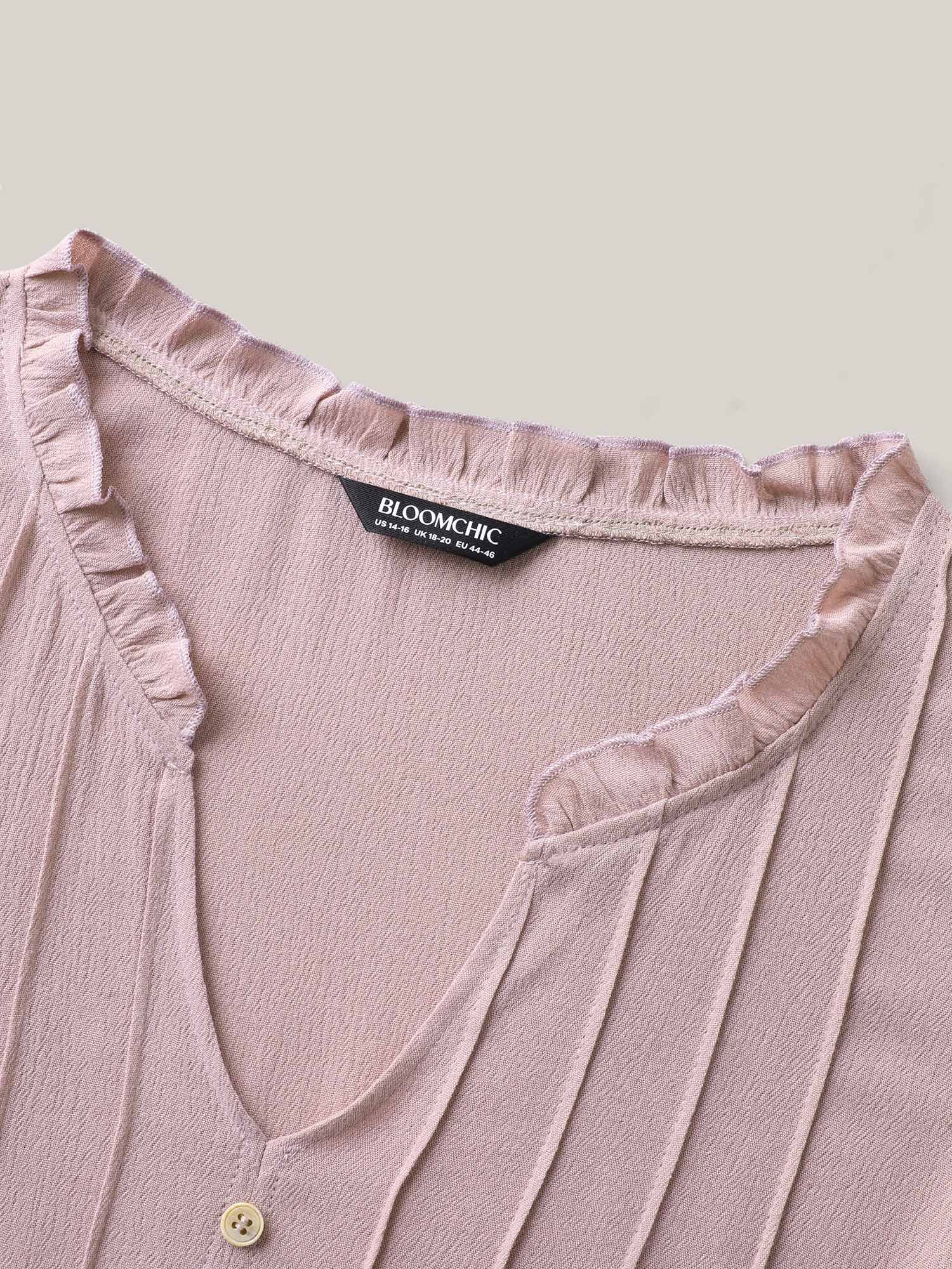 Toothpick Pleat Button Detail Sleeveless Top - Image 7