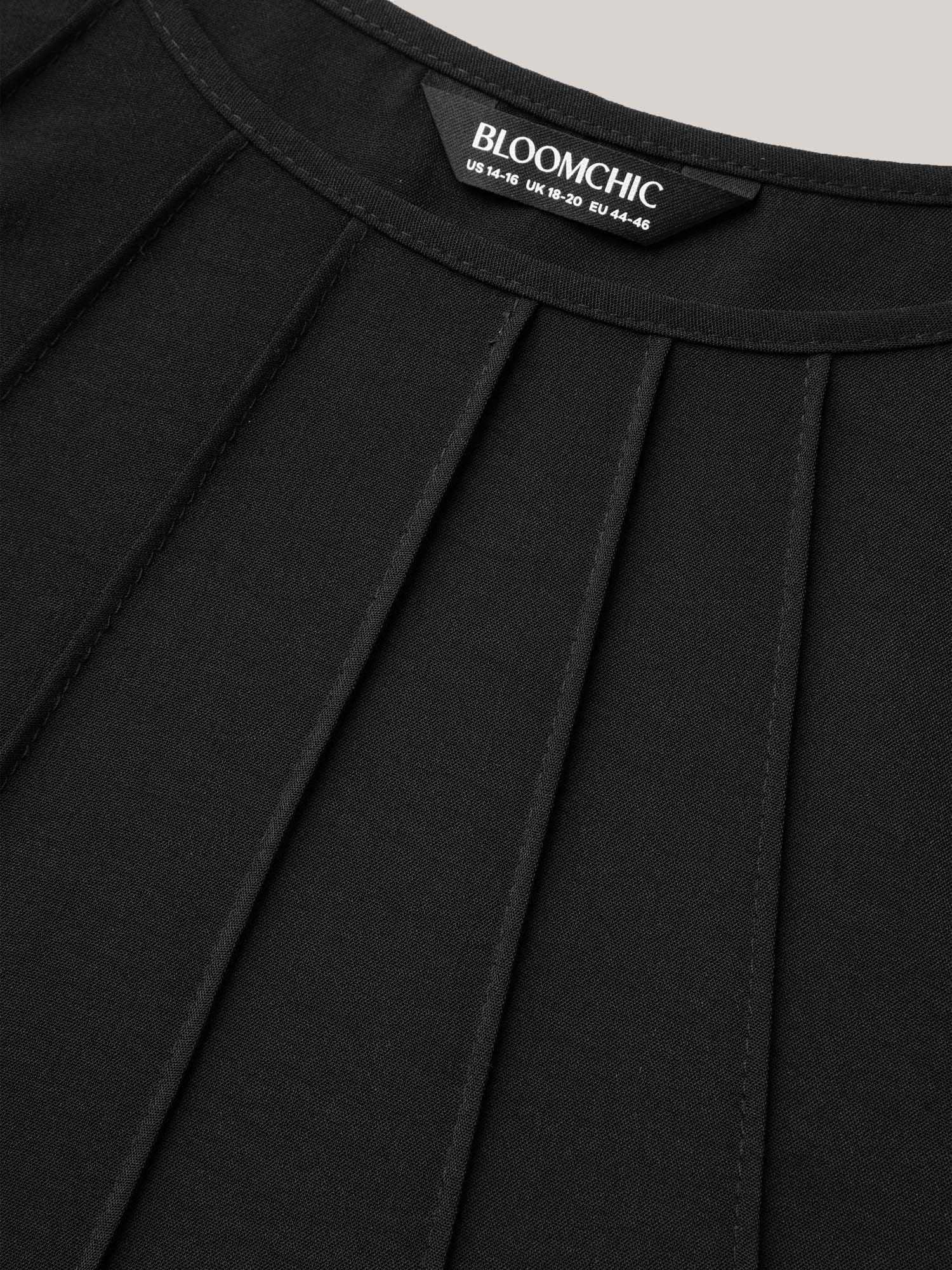 Toothpick Pleat Layered Flutter Sleeve Blouse - Image 6