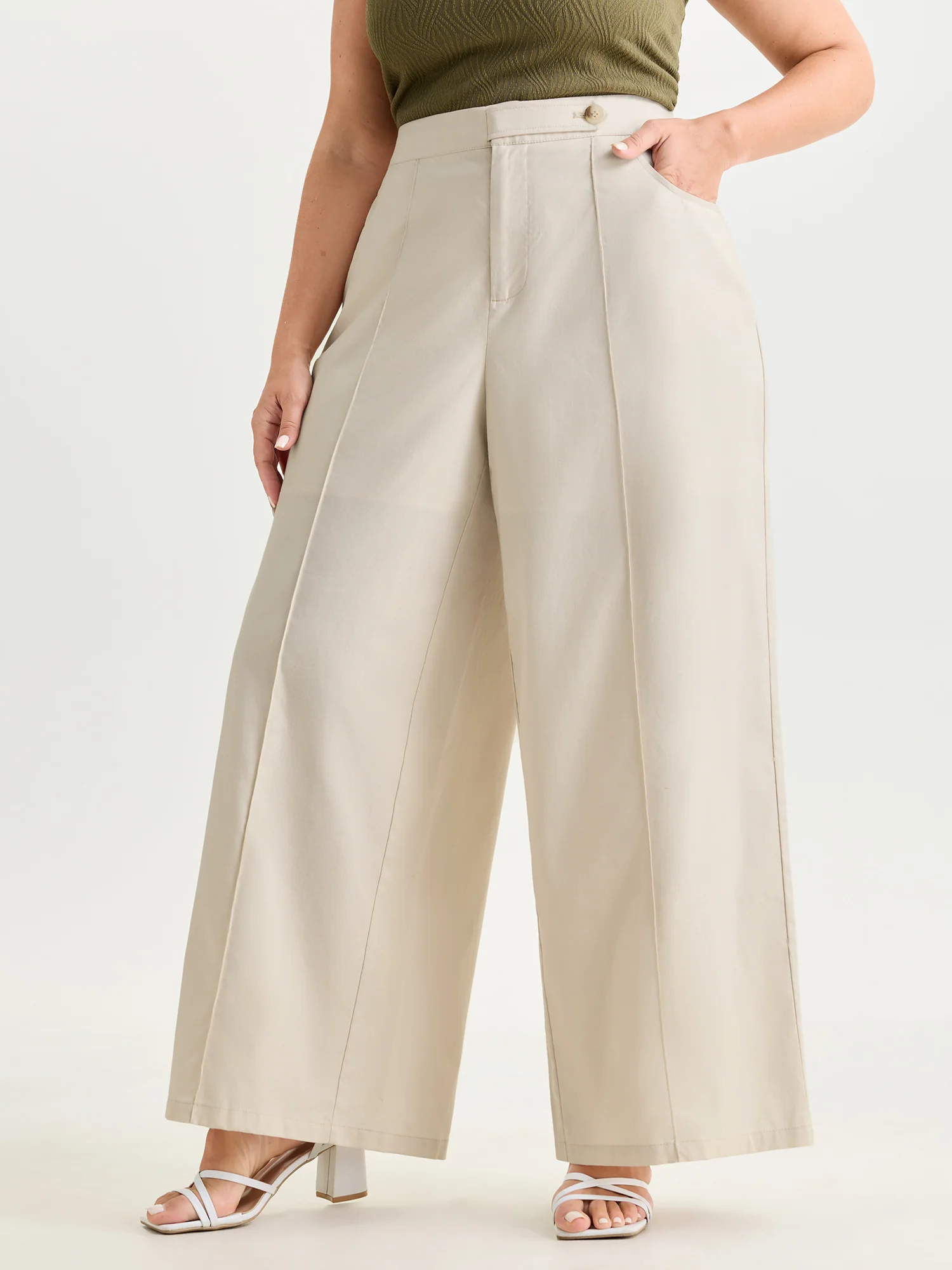 Toothpick Pleat Straight-Fit Plain Pants - Image 2