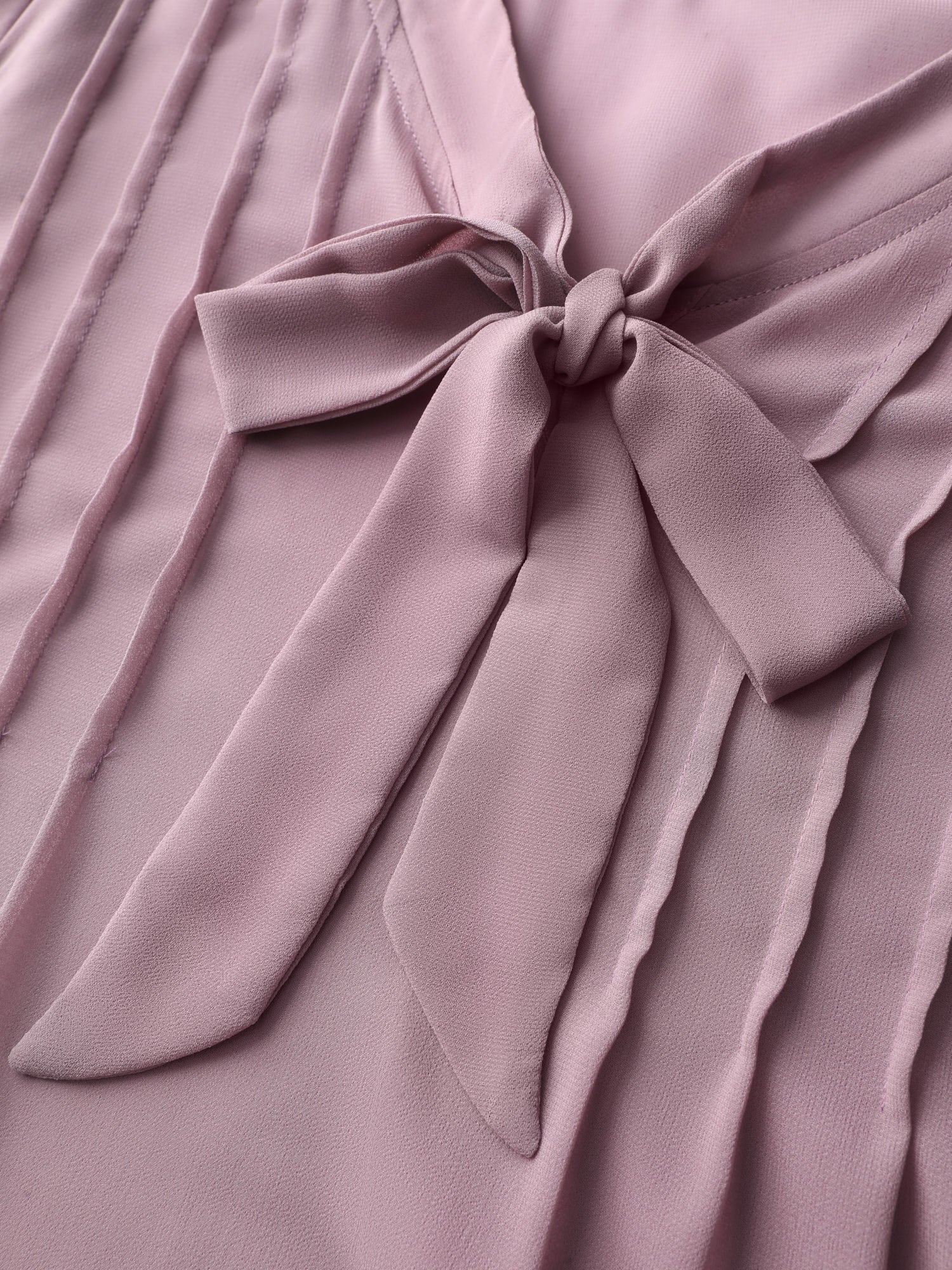 Toothpick Pleats Neck-Tie Sheer Blouse - Image 6