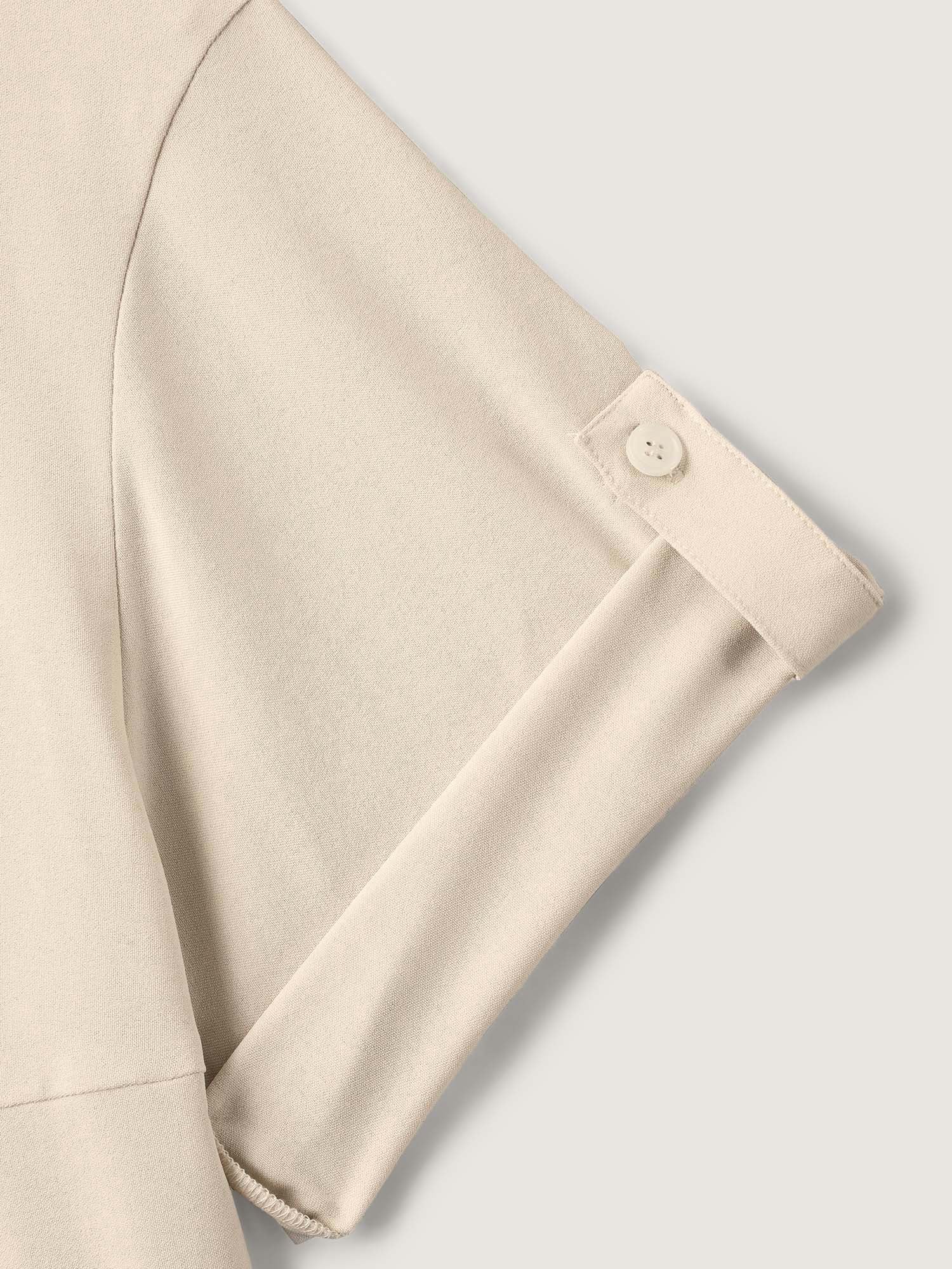 Toothpick Pleats Tab Sleeve Long Blouse - Image 5
