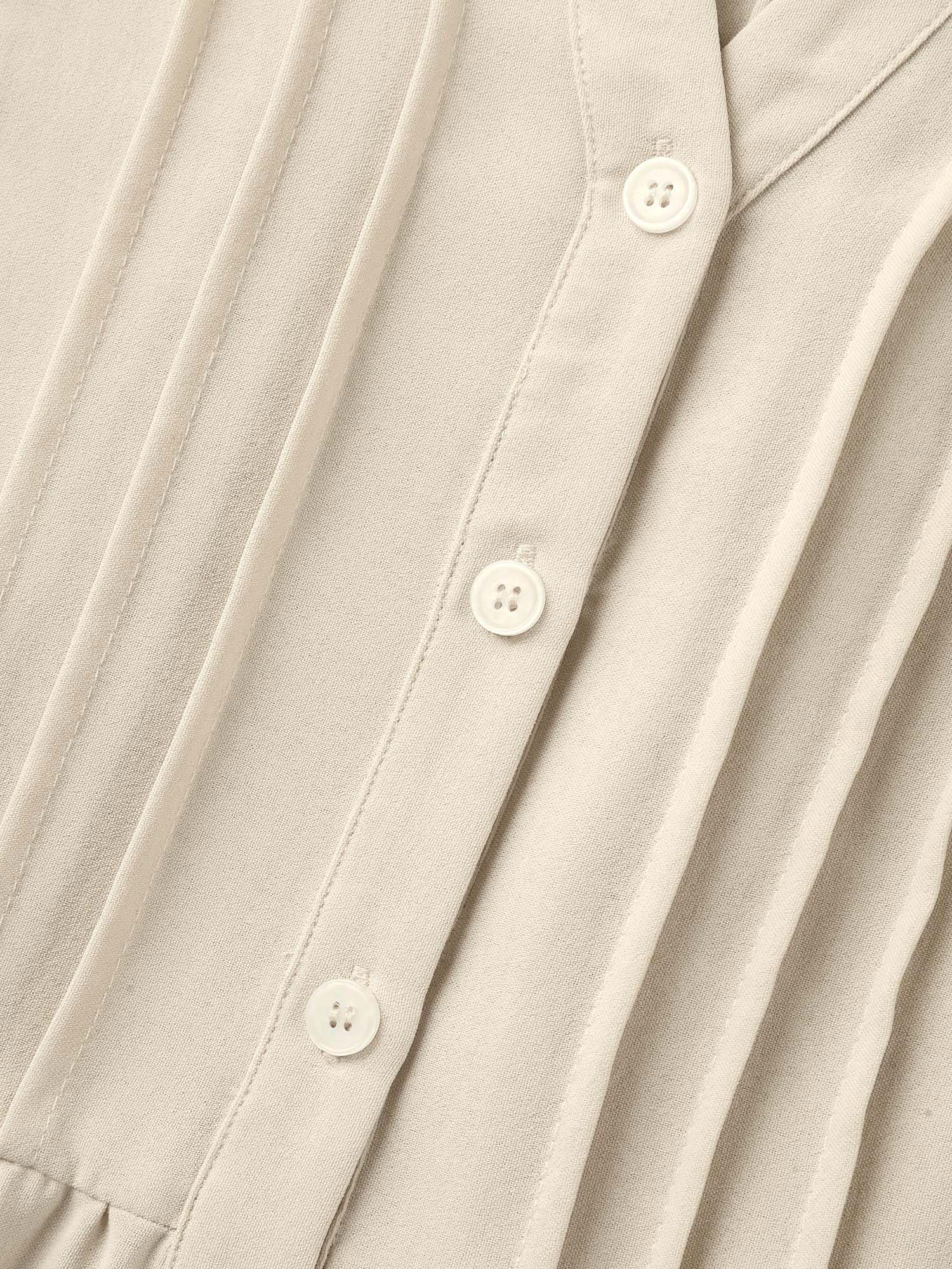 Toothpick Pleats Tab Sleeve Long Blouse - Image 6