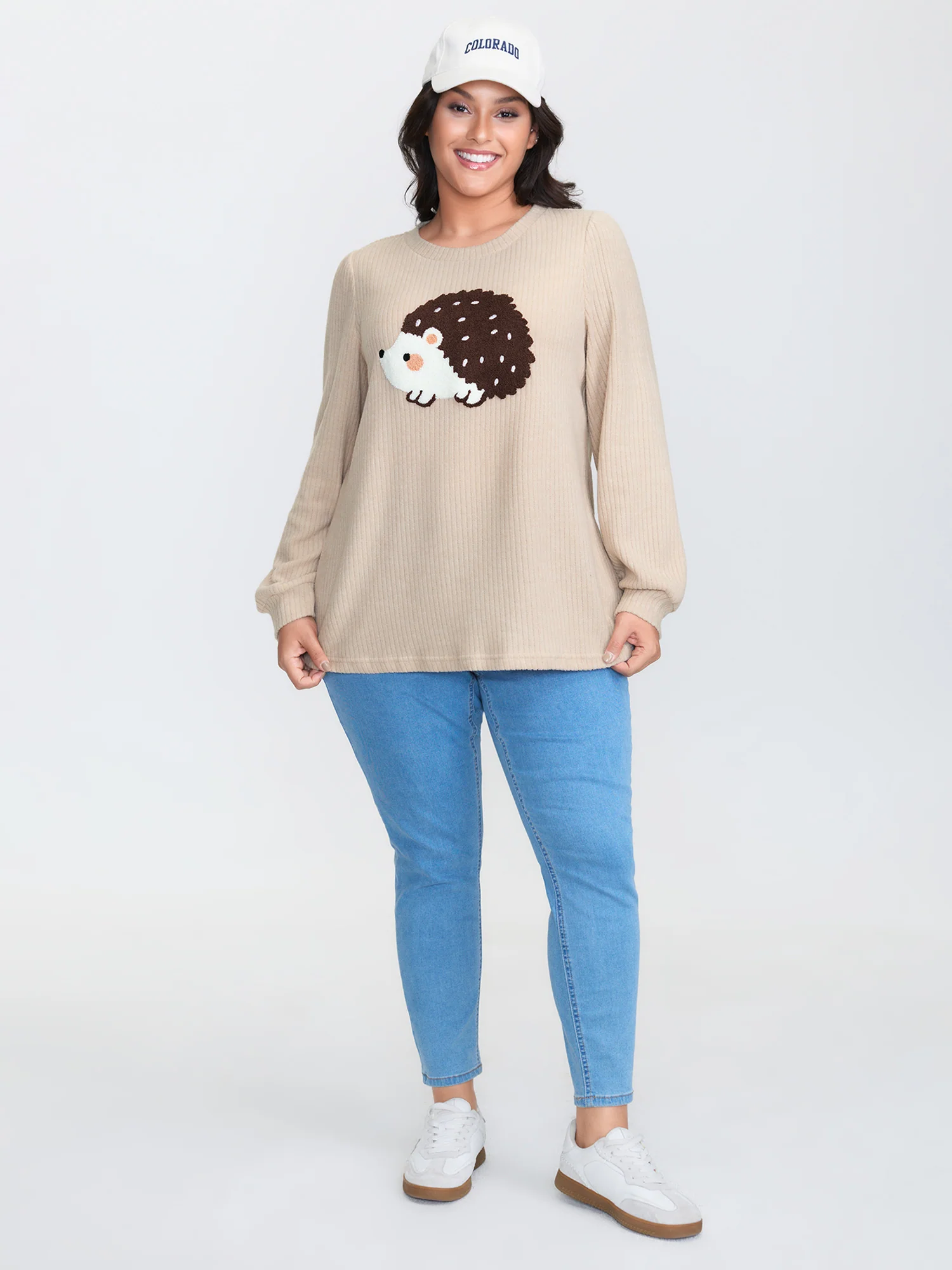 Towel Embroidered Cozy Animal Print Sweatshirt - Image 3
