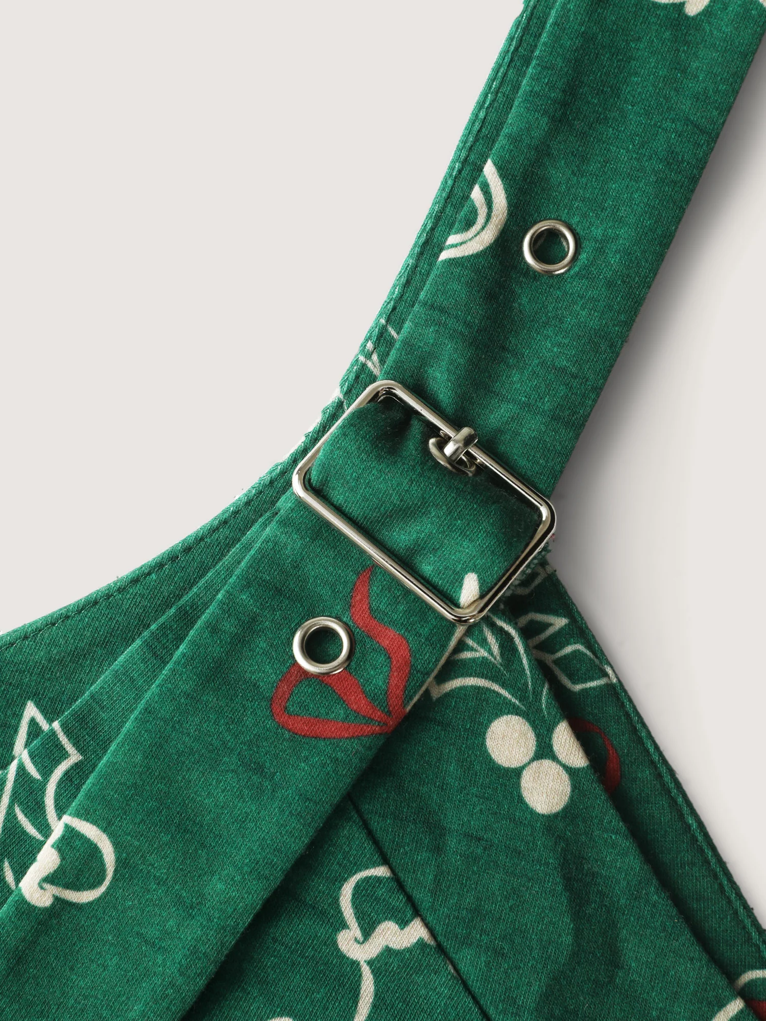Tree Gingerbread Print Knit Jumpsuit - Image 5