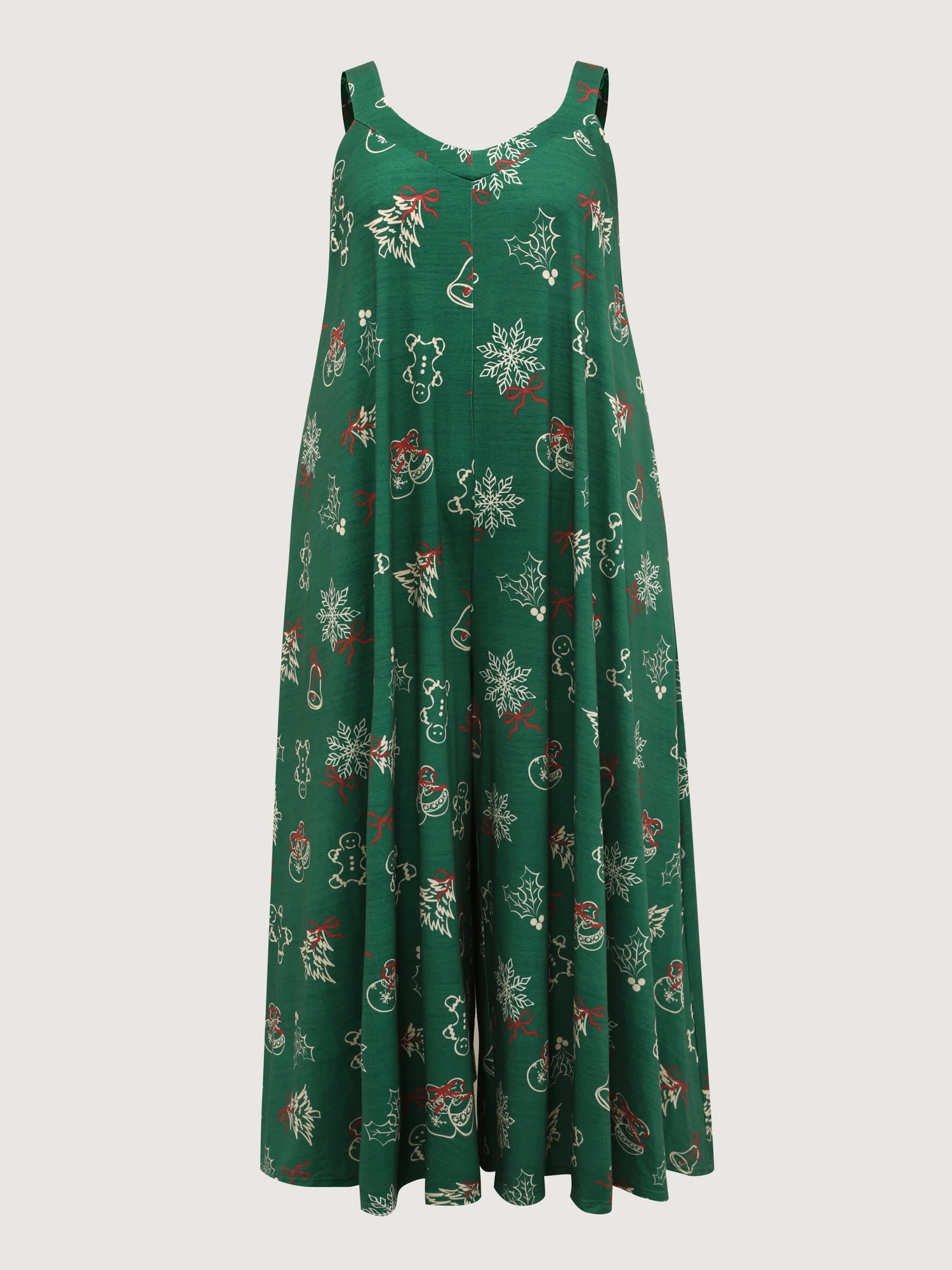 Tree Gingerbread Print Knit Jumpsuit - Image 7