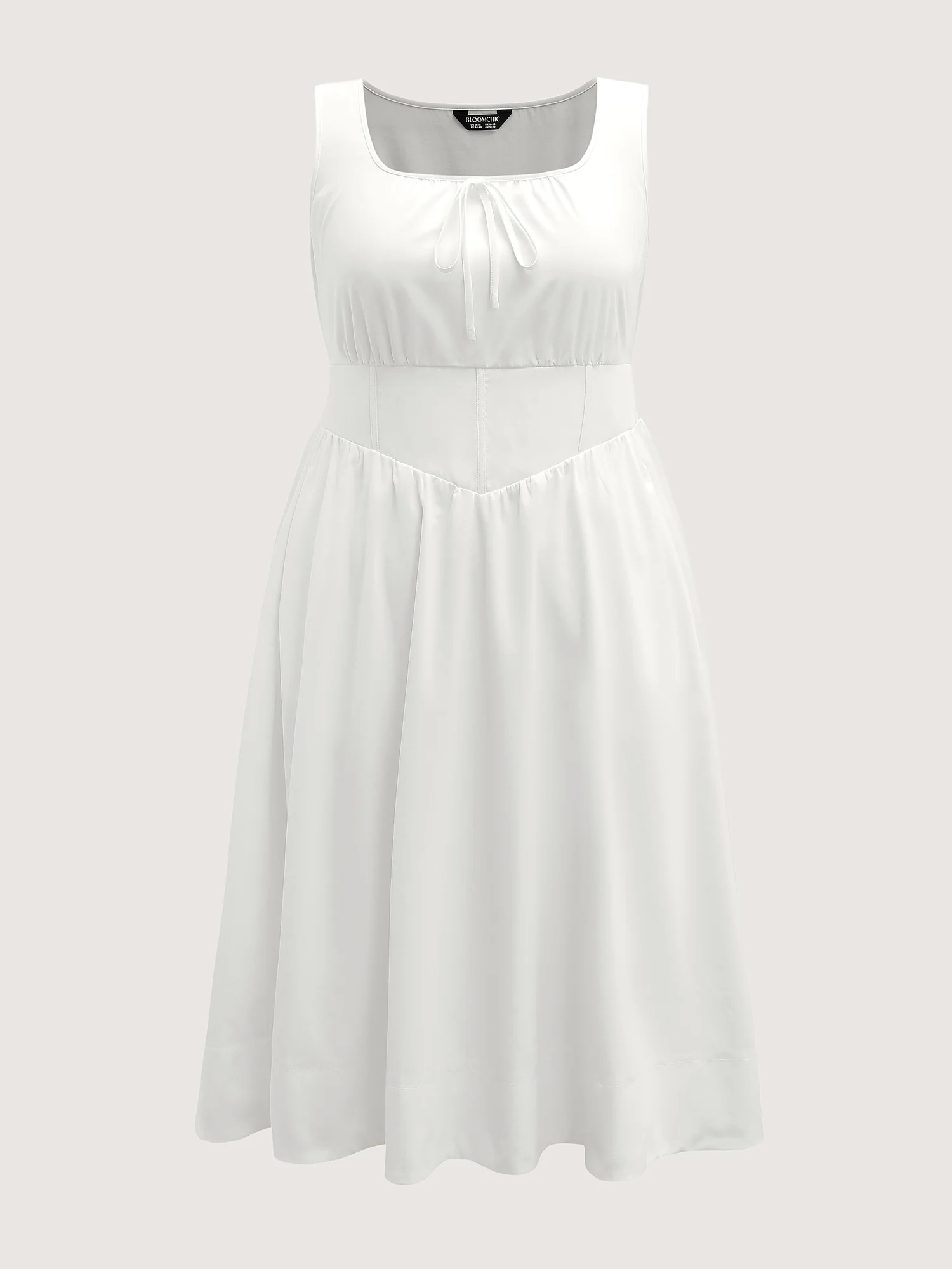 Triangular Cinched-Waist A-Line Midi Dress - Image 8