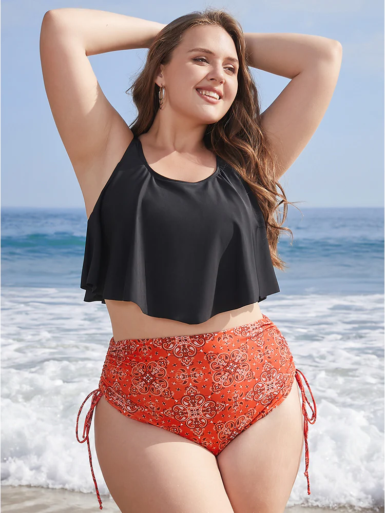 Bandana Print Drawstring Bikini Bottom - Image 8