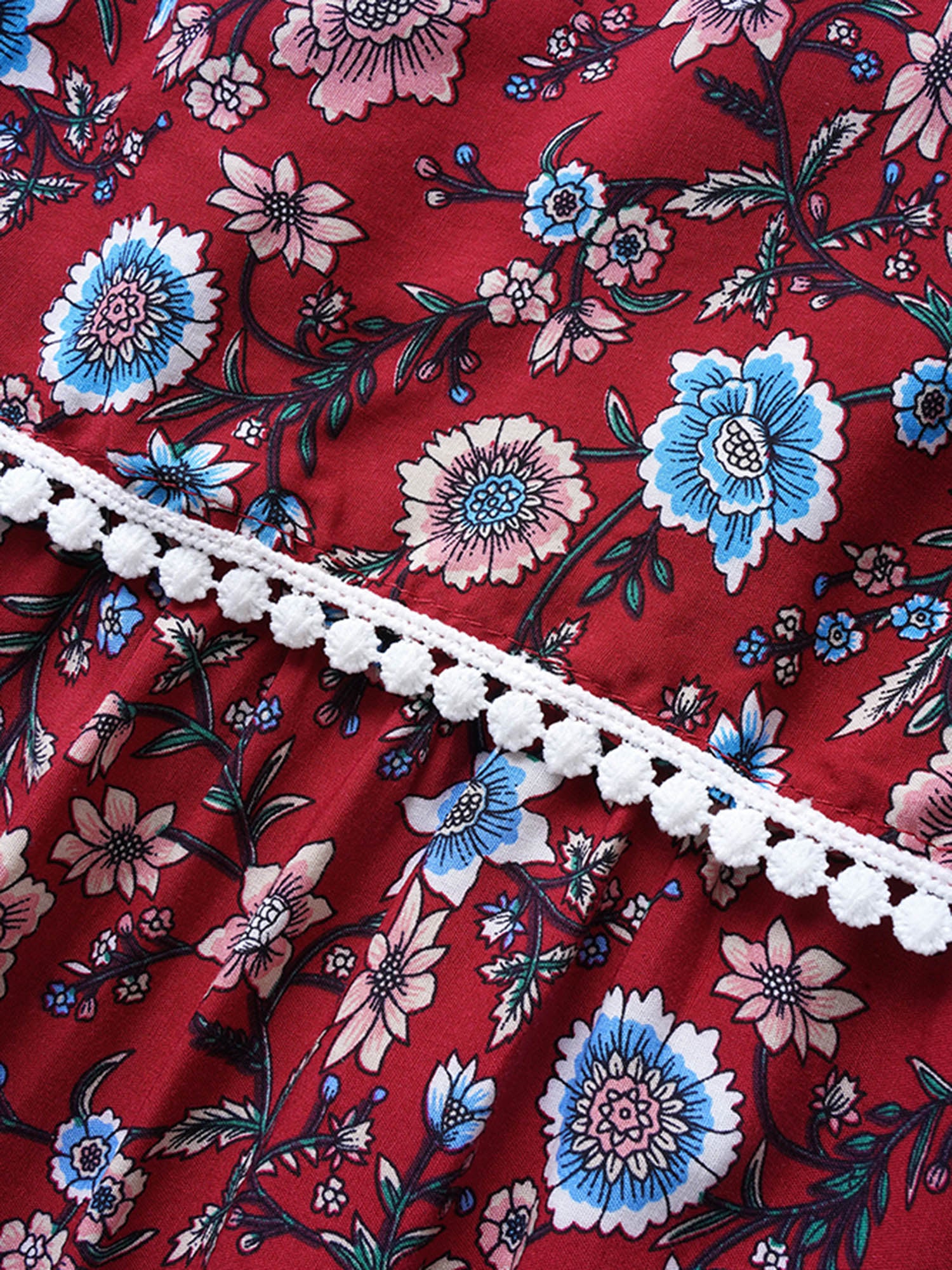 Bandana Print Spaghetti Strap Pocket Ruffles Asymmetrical Hem Maxi Dress - Image 5