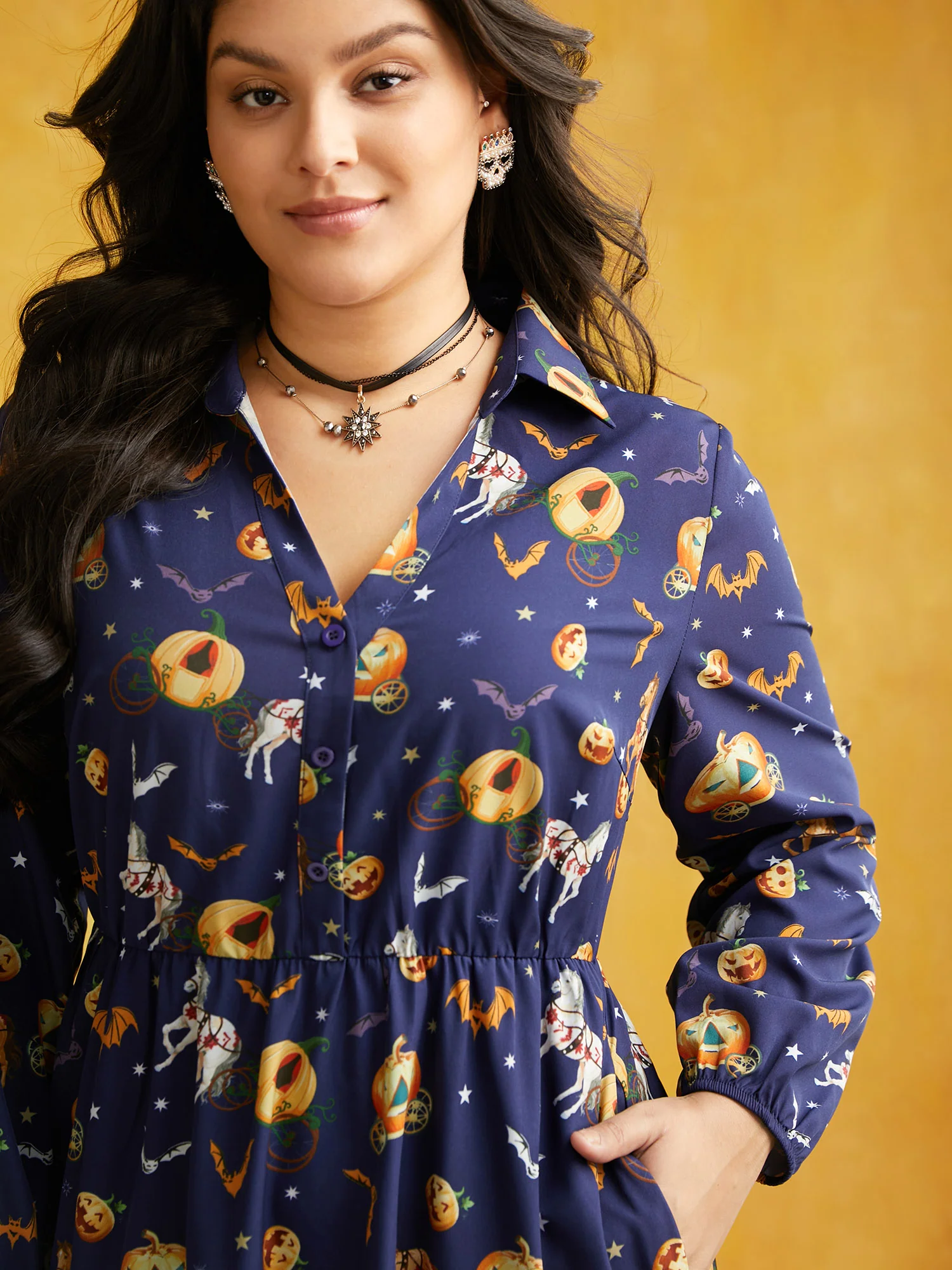 Trick & Chic Printed Waist Cinching Midi Dress - Image 5