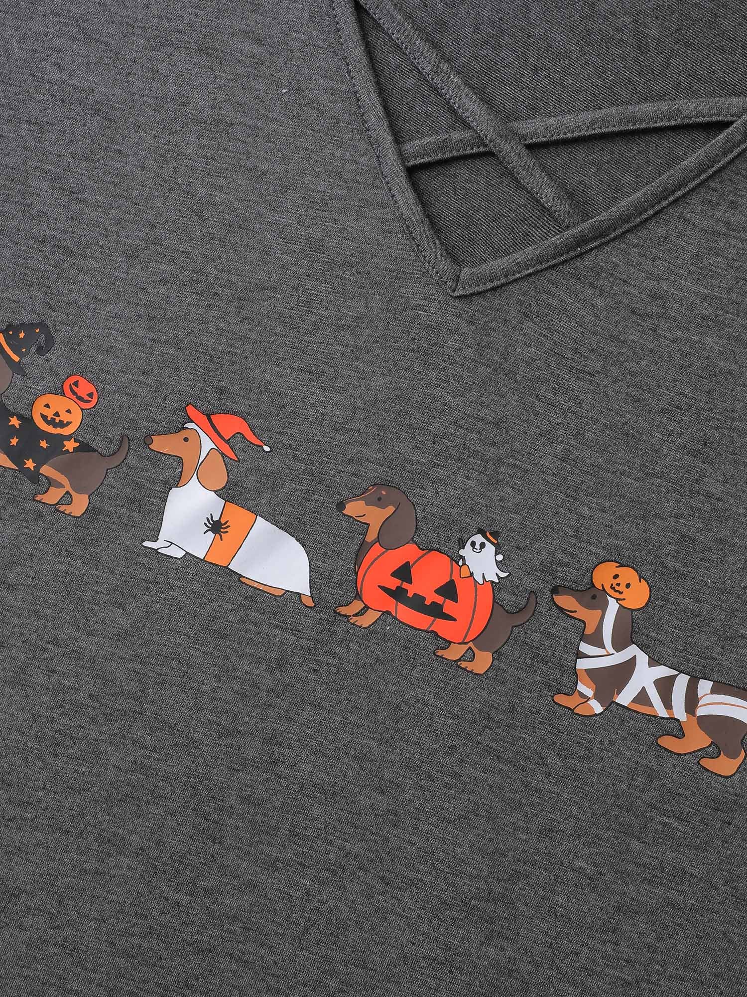 Trick or BloomChic Crossover Neck-Tie T-Shirt - Image 5