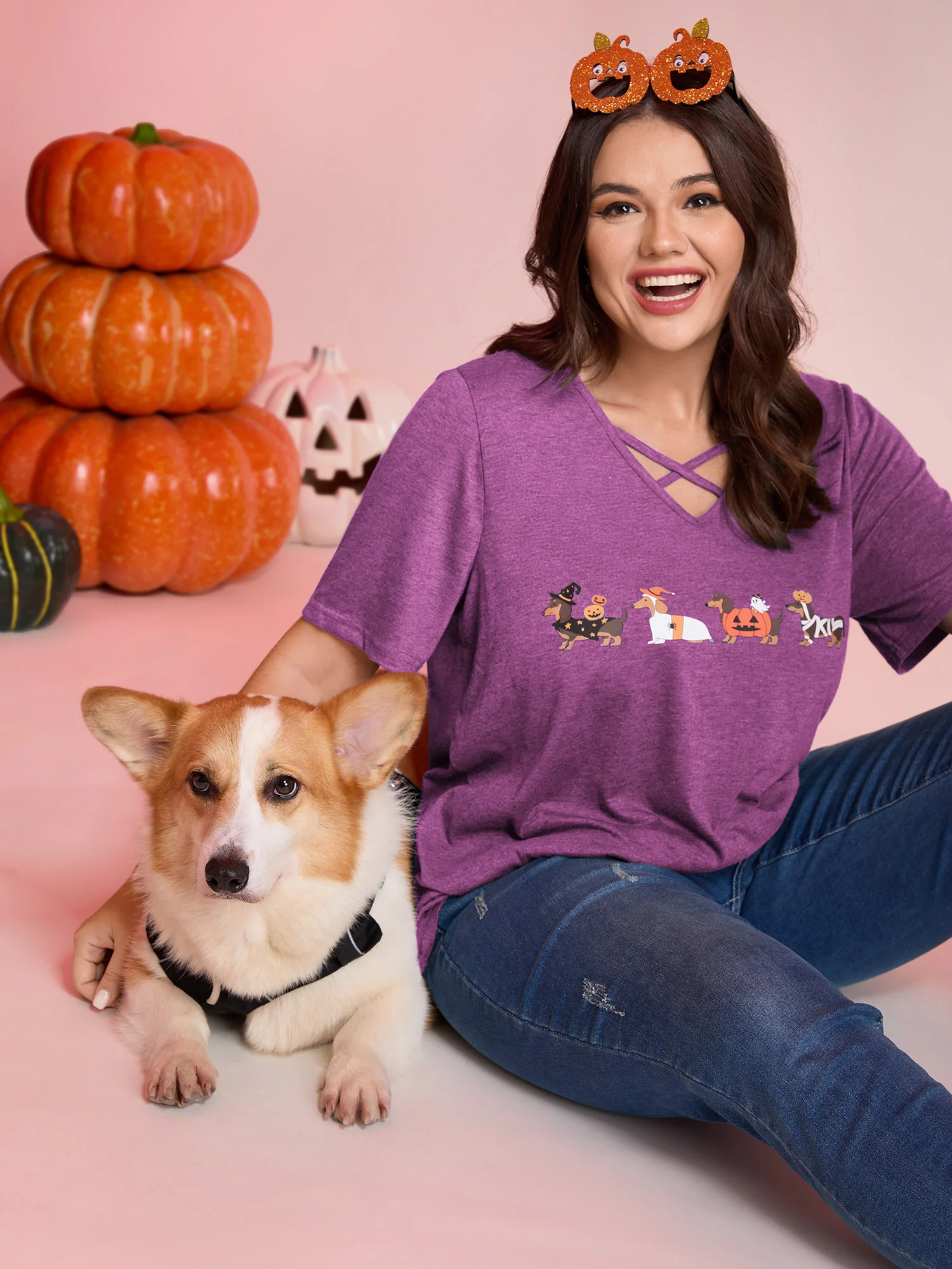Trick or BloomChic Crossover Neck-Tie T-Shirt - Image 7