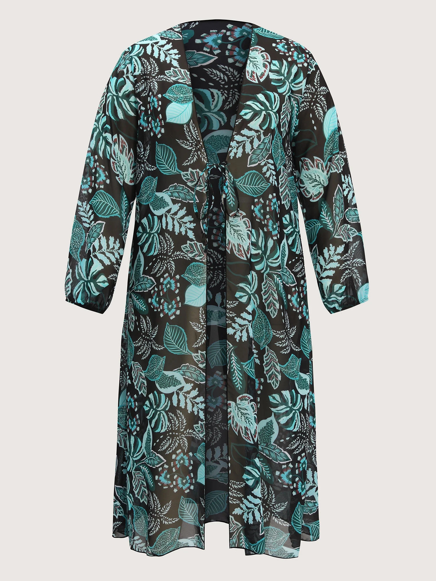 Tropical Breeze Stretchy Sleeve Swim Cover-Up - Image 8