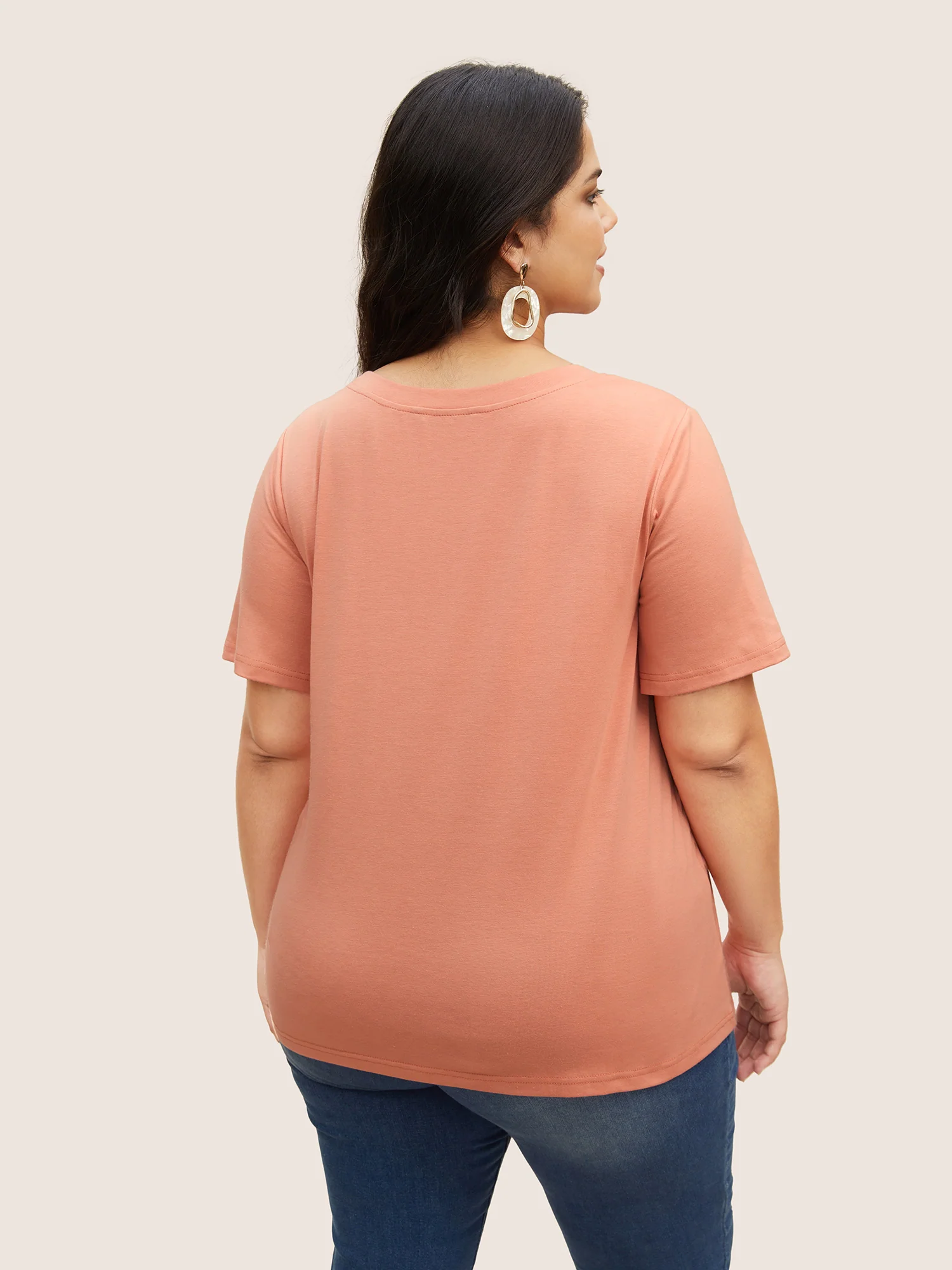 Tropical Coconut Tree Print Round Neck T-shirt - Image 2