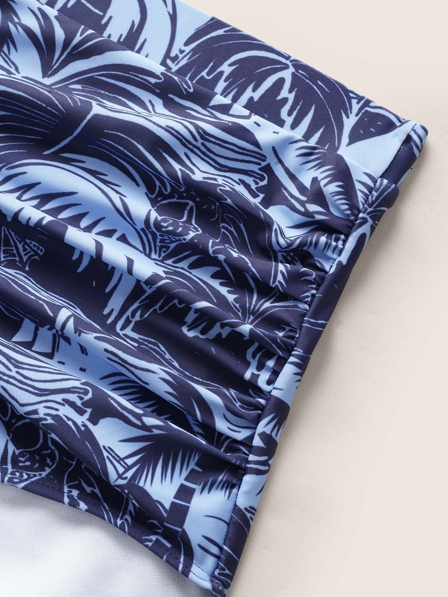 Tropical Coconut Tree Print Ruched Swim Bottom - Image 5