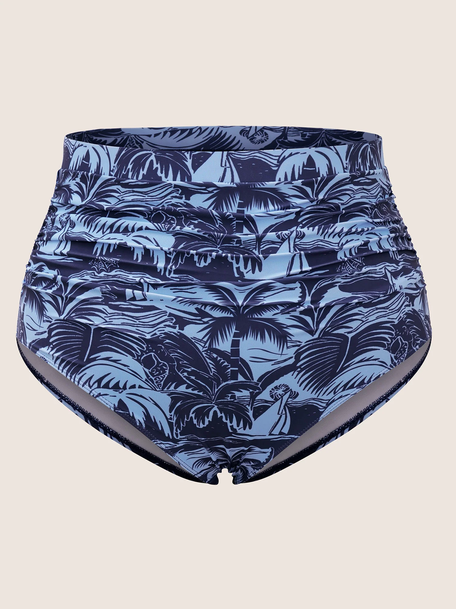 Tropical Coconut Tree Print Ruched Swim Bottom - Image 6
