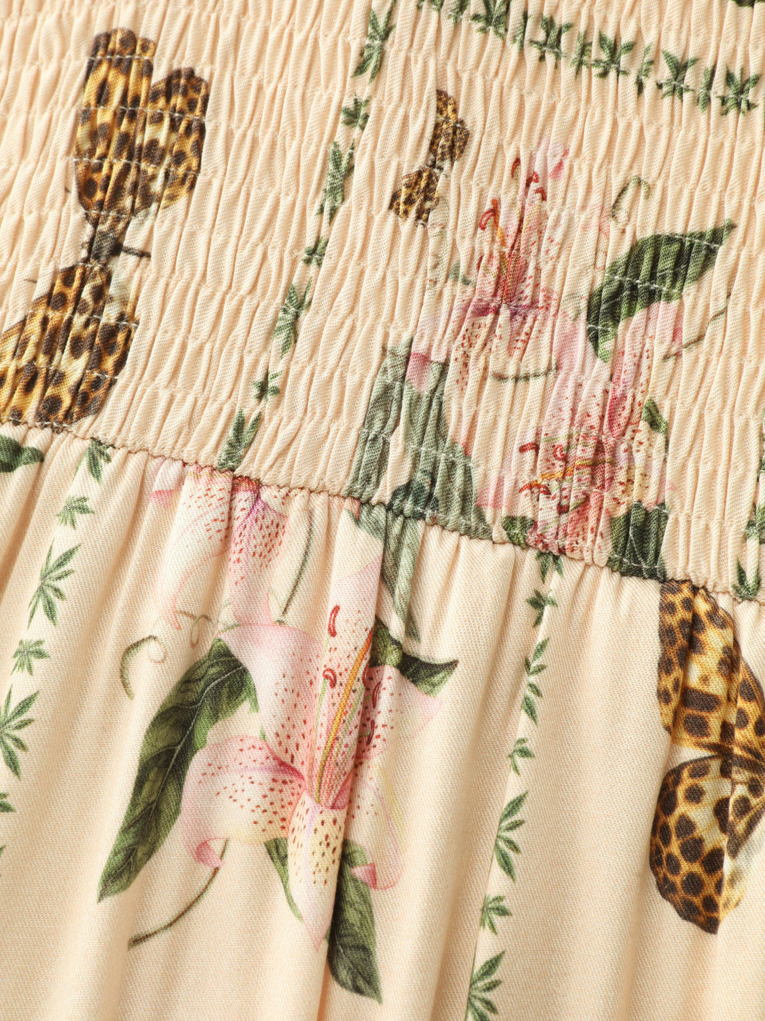 Tropical Collage Print Shoulder Tie Maxi Dress - Image 6