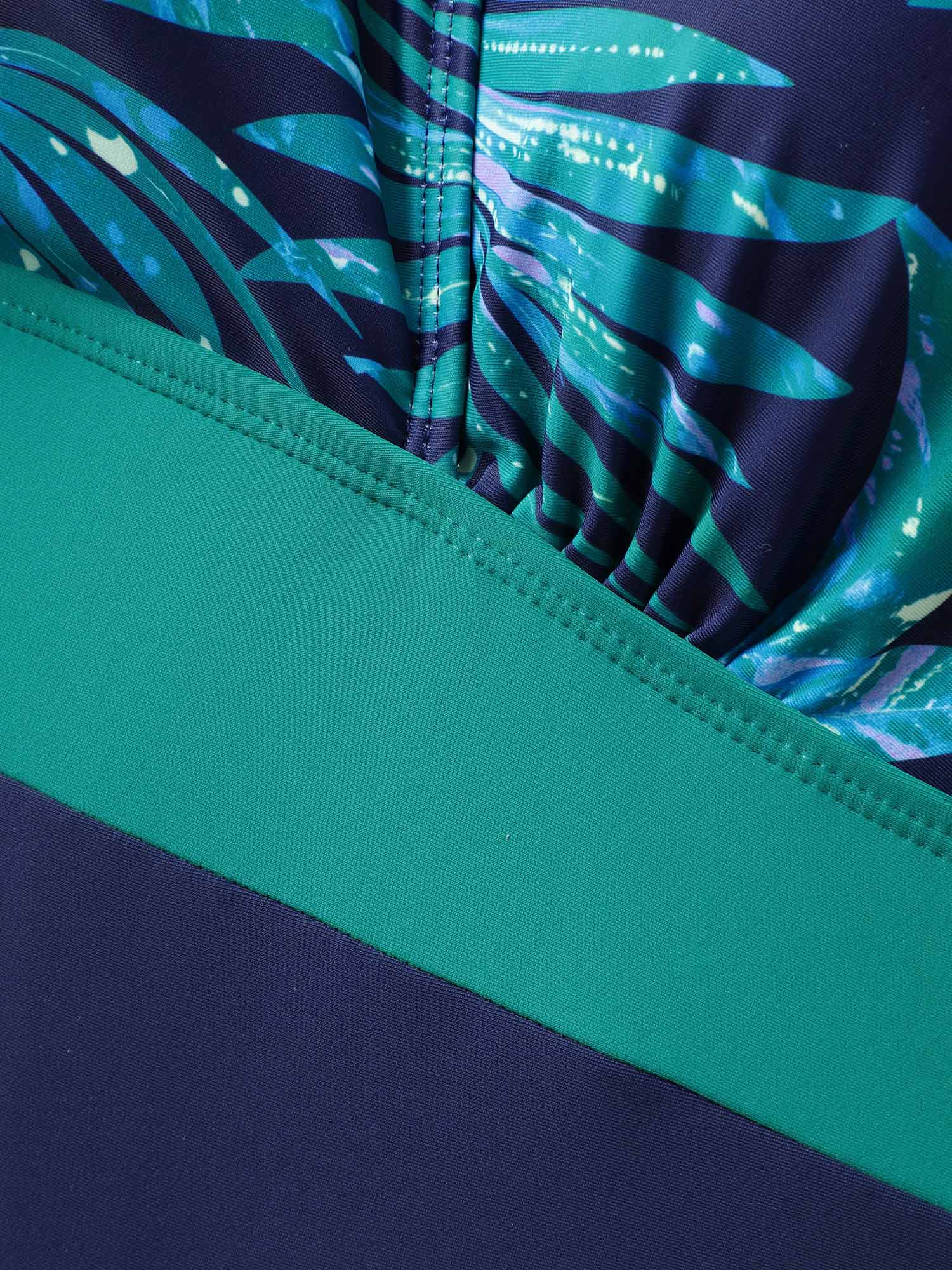 Tropical Color Block One-Piece Swimsuit - Image 5