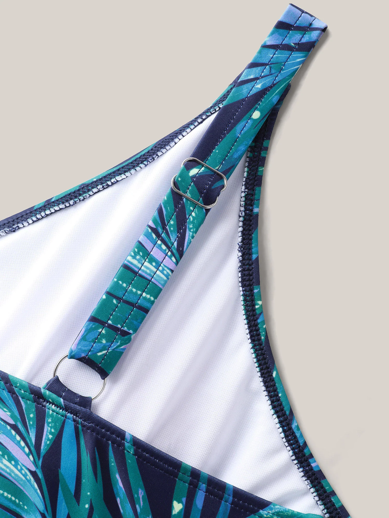Tropical Color Block One-Piece Swimsuit - Image 6