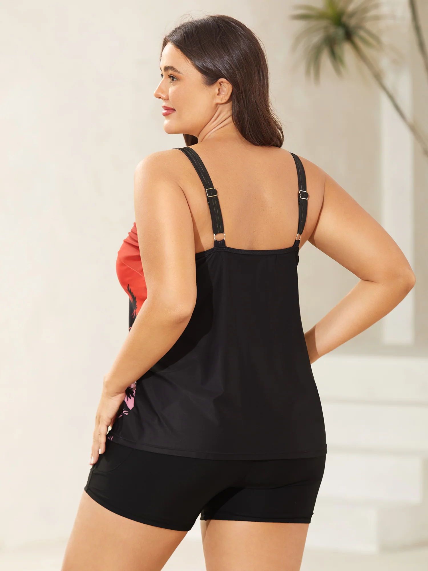 Tropical Color Contrast Swim Top - Image 2