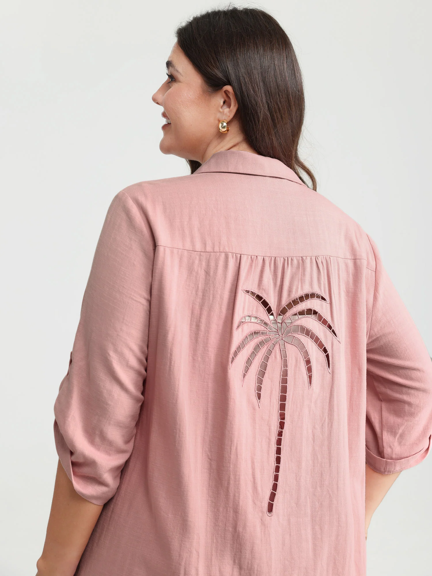 Tropical Embroidered Button-Down Shirt - Image 2