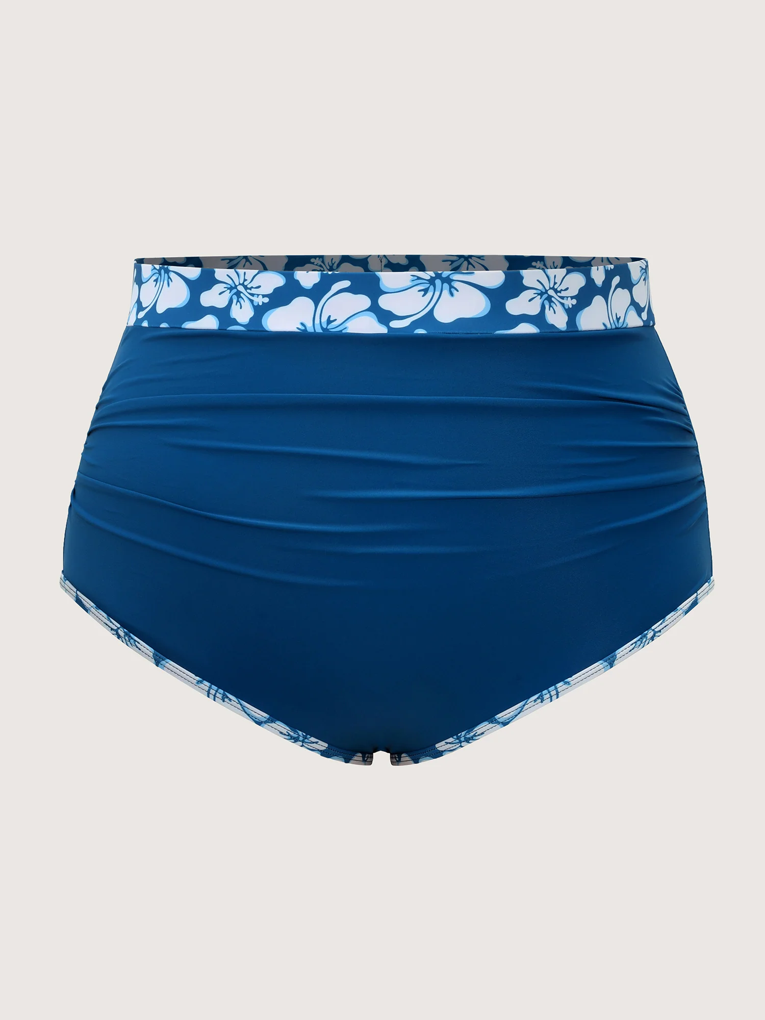 Tropical Floral Contrast High Waisted Bikini Bottoms - Image 6