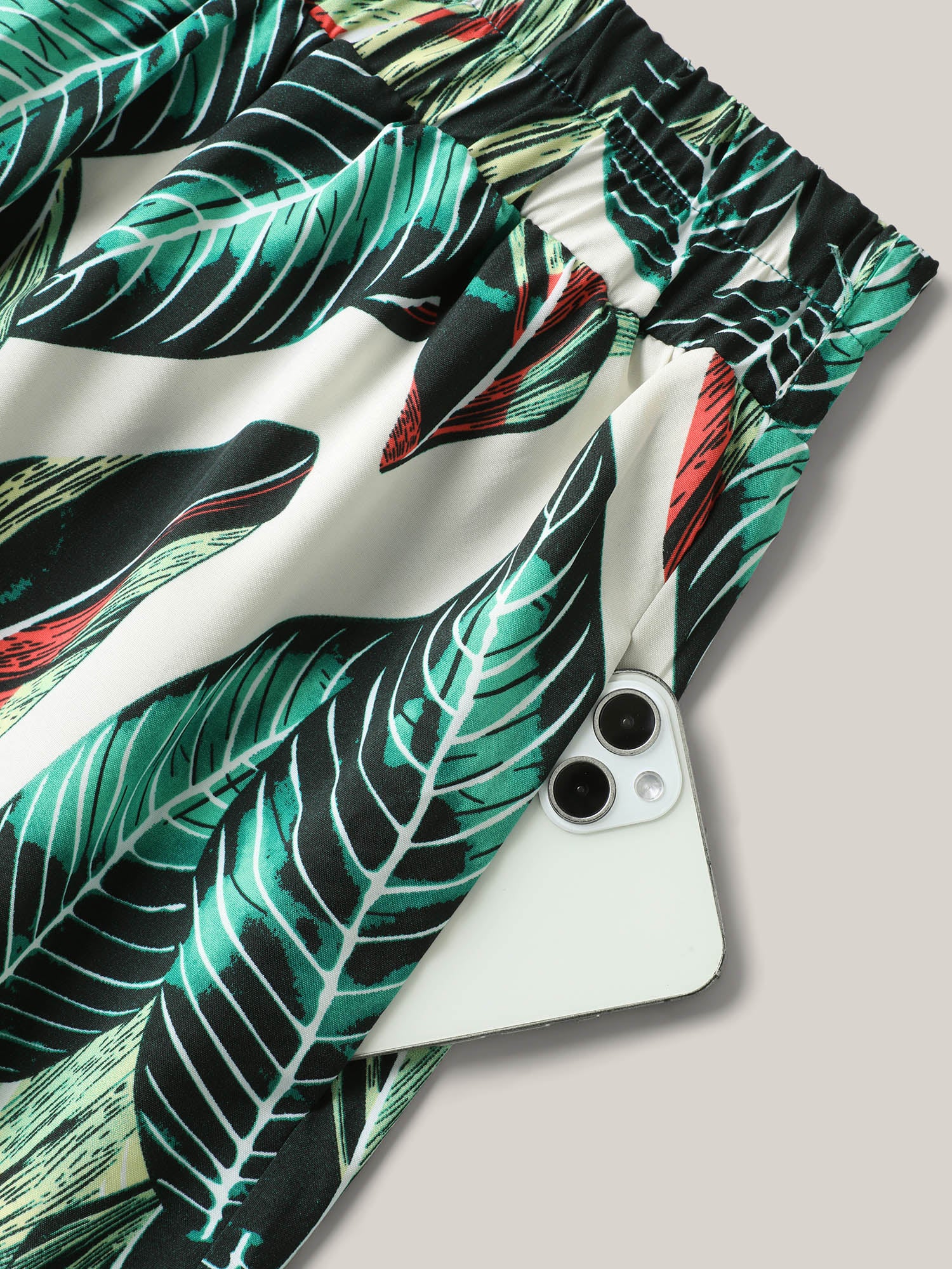 Tropical Floral Pattern Tiered Midi Skirt - Image 6