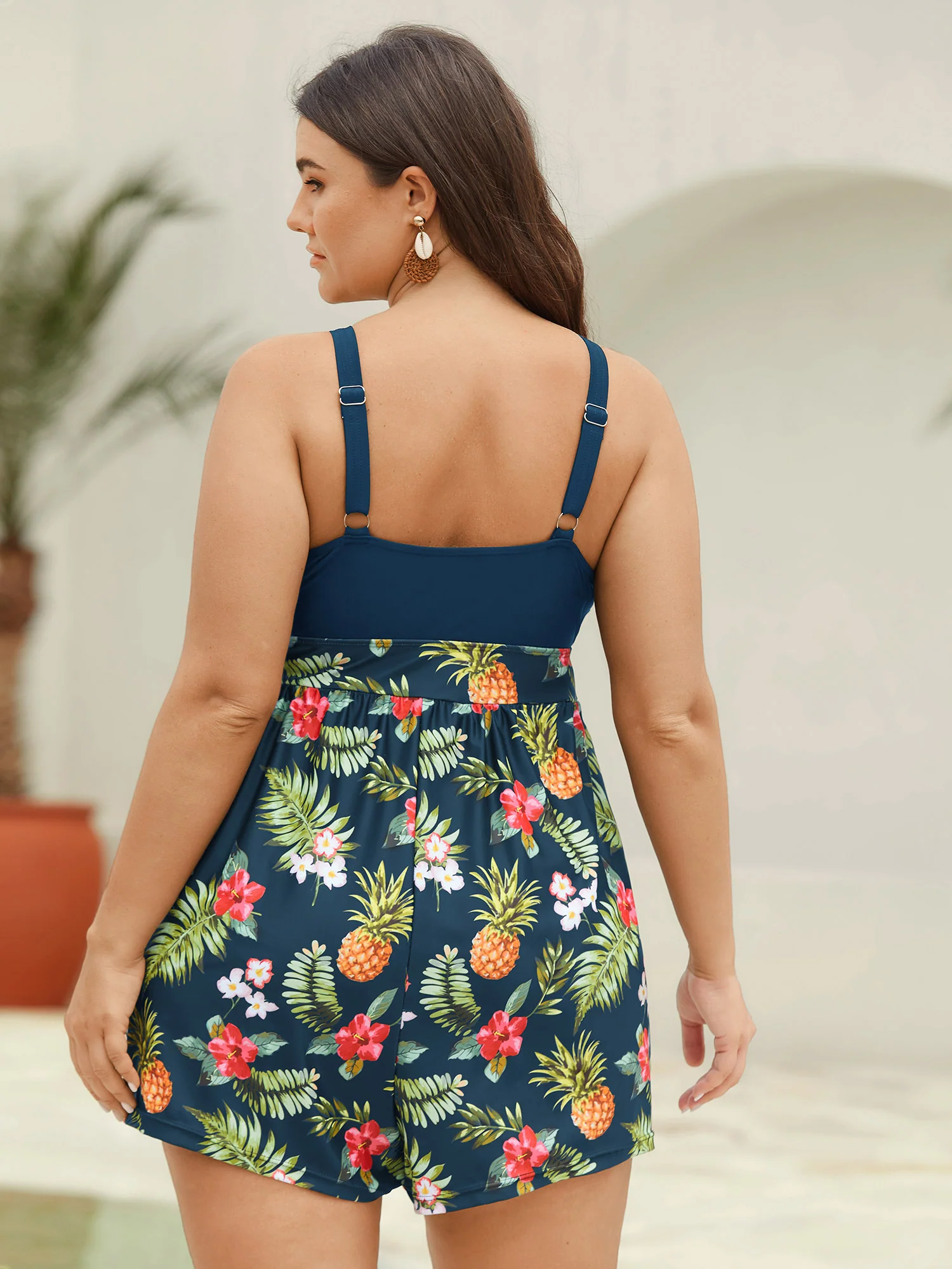 Tropical Floral Pockets One-Piece Swimsuit - Image 11
