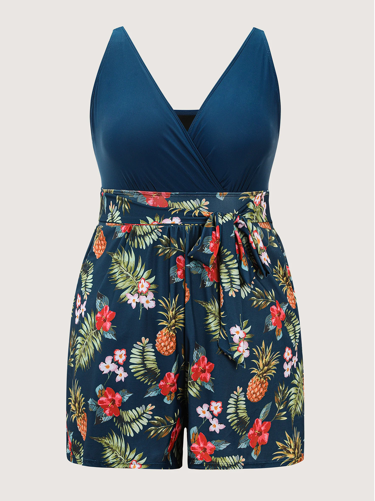 Tropical Floral Pockets One-Piece Swimsuit - Image 16
