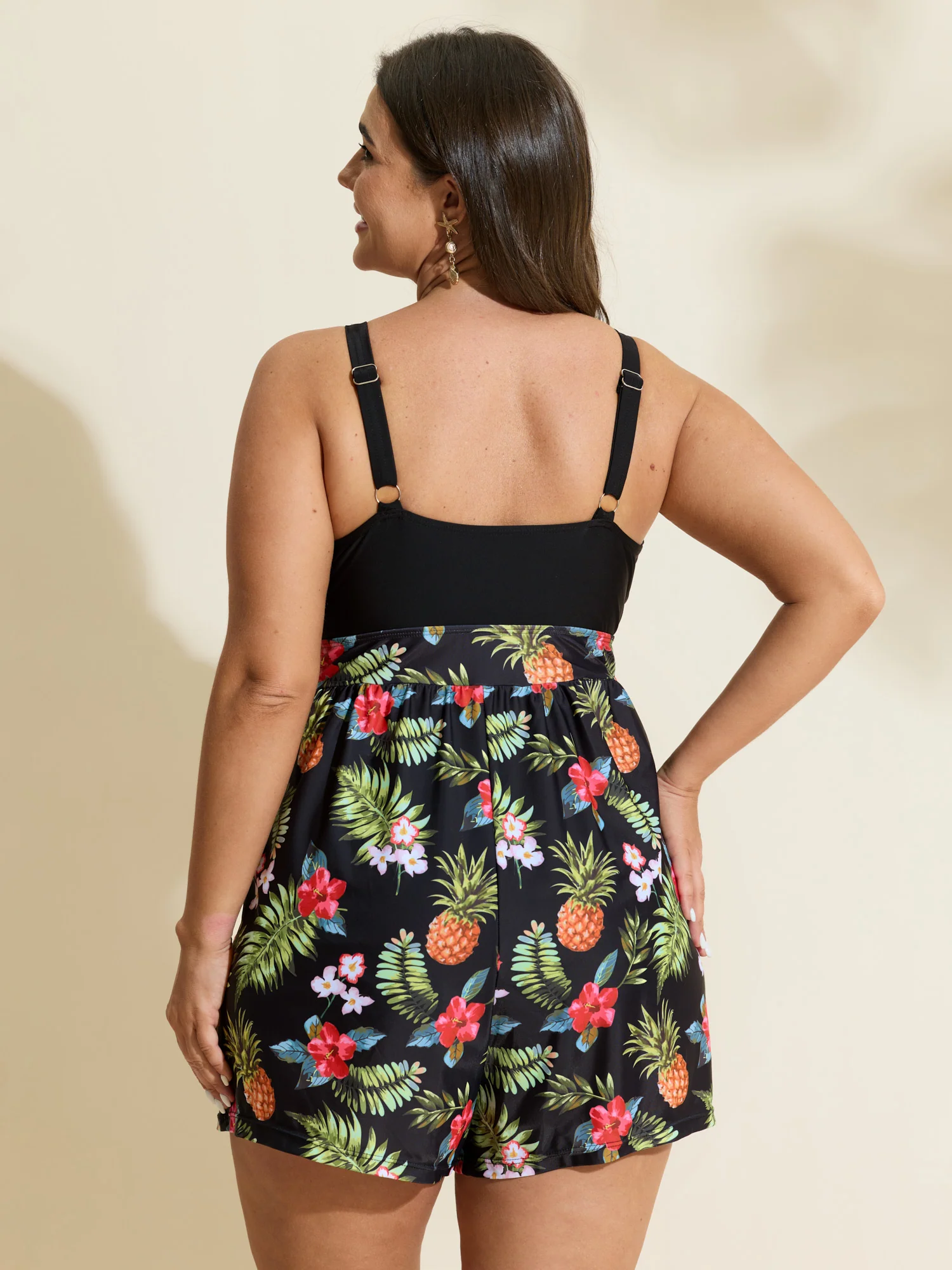 Tropical Floral Pockets One-Piece Swimsuit - Image 4