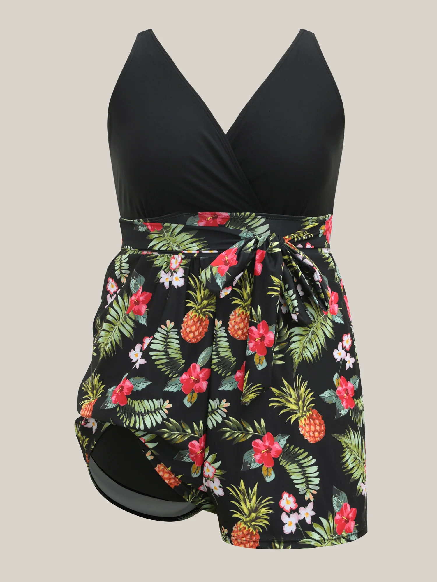 Tropical Floral Pockets One-Piece Swimsuit - Image 8