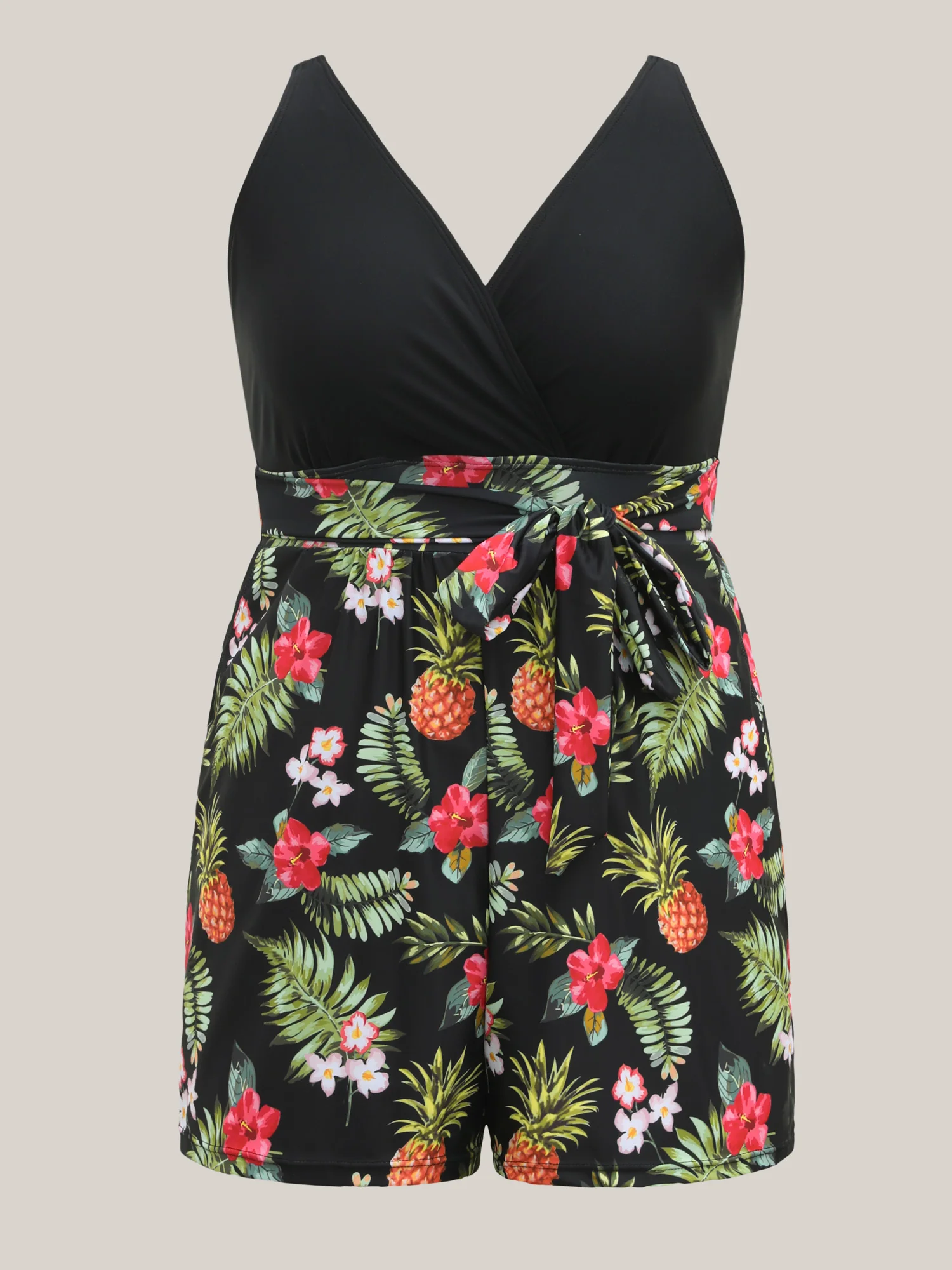 Tropical Floral Pockets One-Piece Swimsuit - Image 9