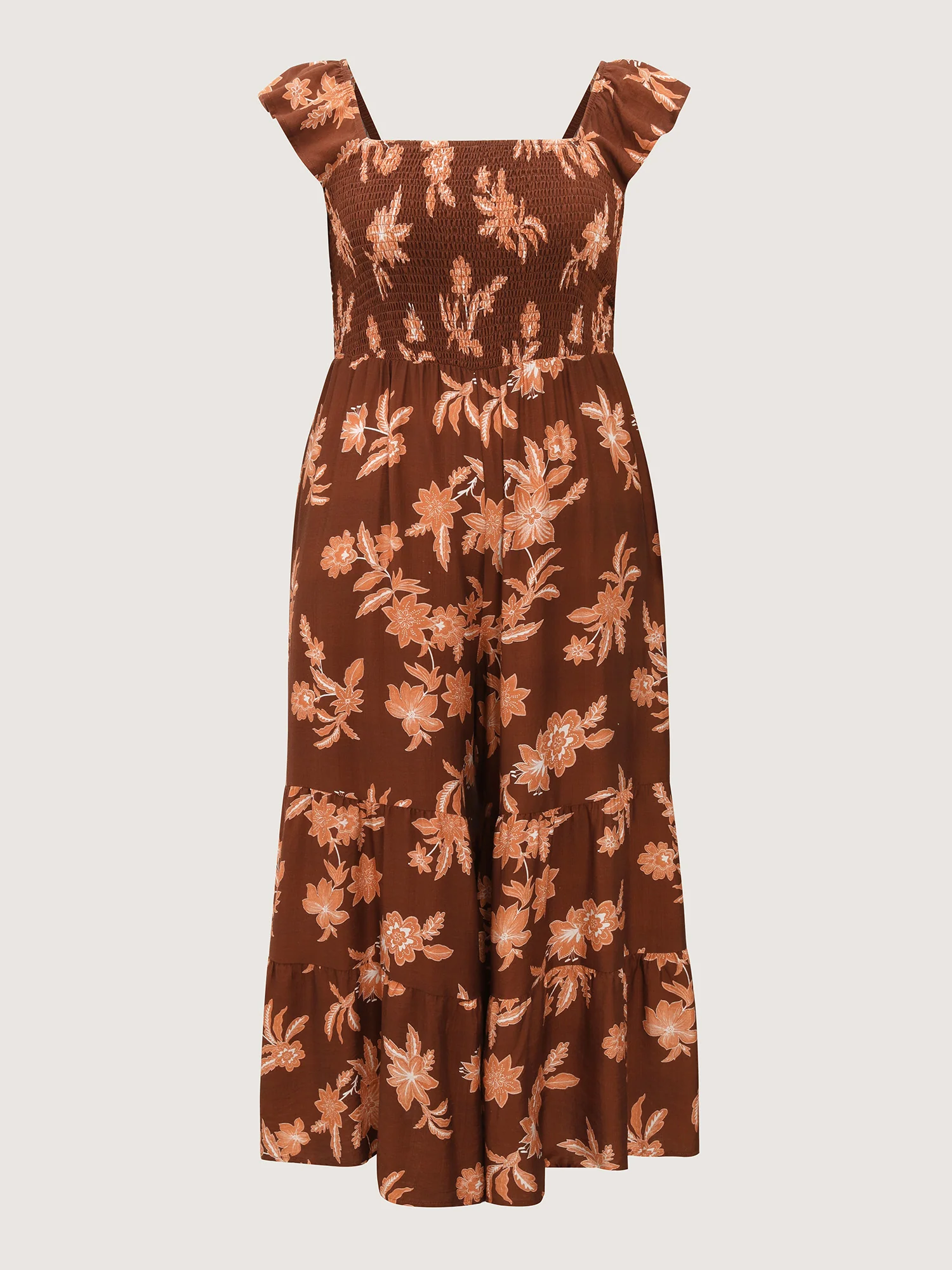 Tropical Floral Print Cinched-Waist Jumpsuit - Image 7