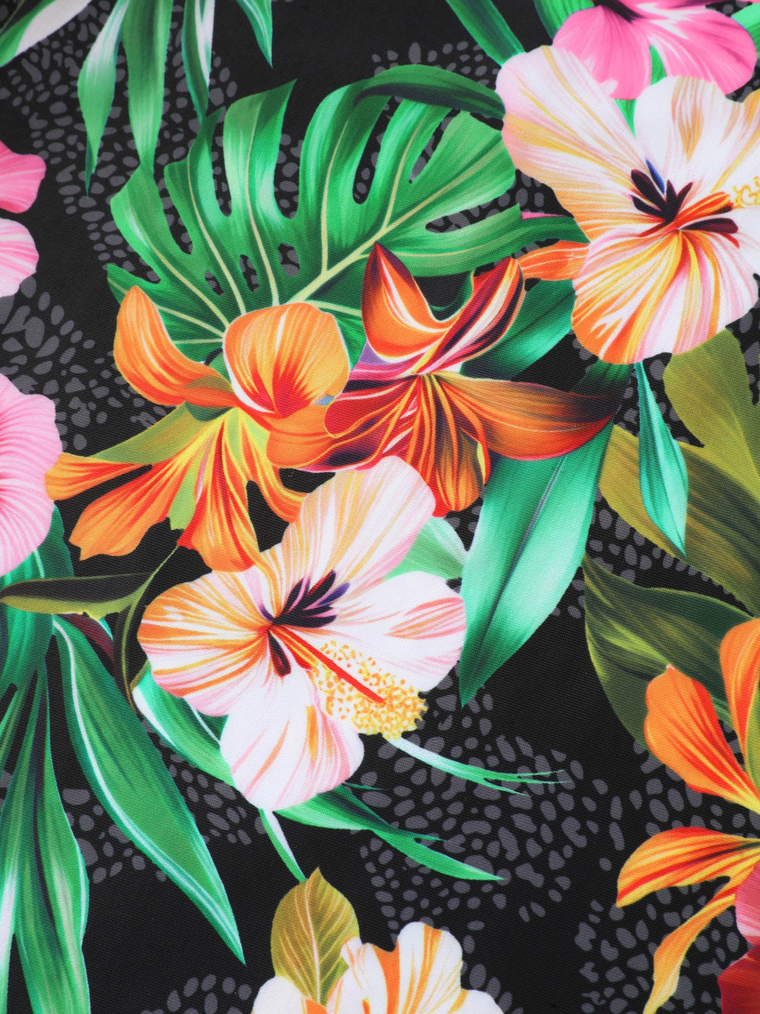 Tropical Floral Print Hip Coverage Swim Dress - Image 10