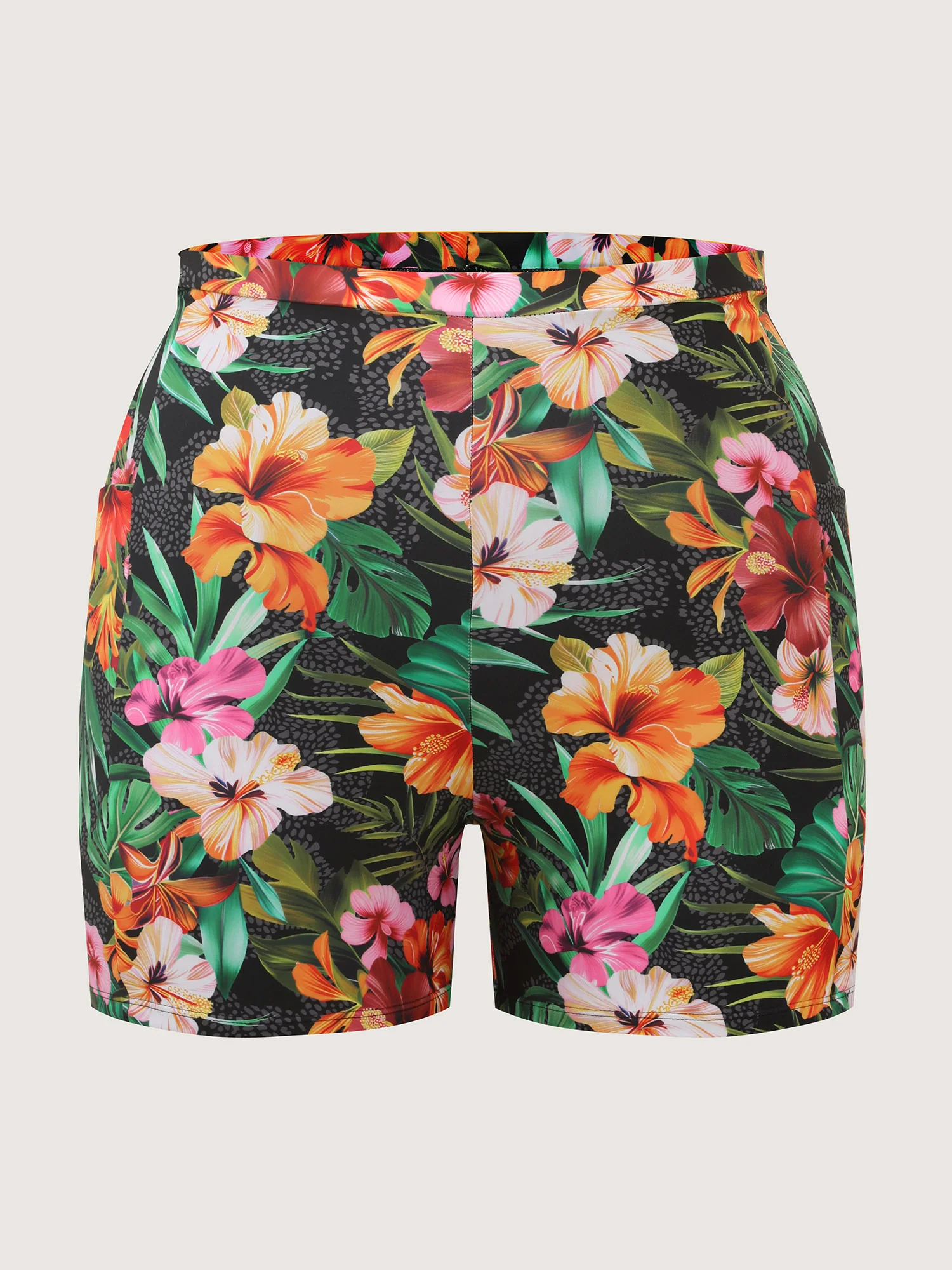 Tropical Floral Print Hip Coverage Swim Dress - Image 9