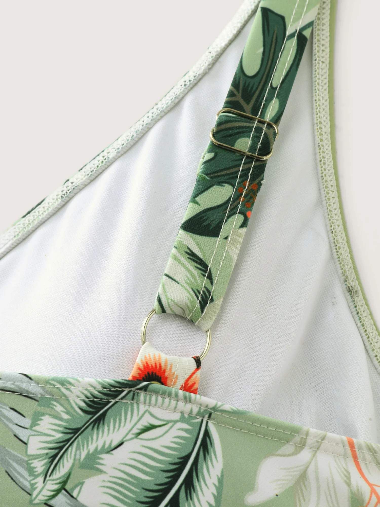 Tropical Floral Print Knotted One-Piece Swimsuit - Image 7