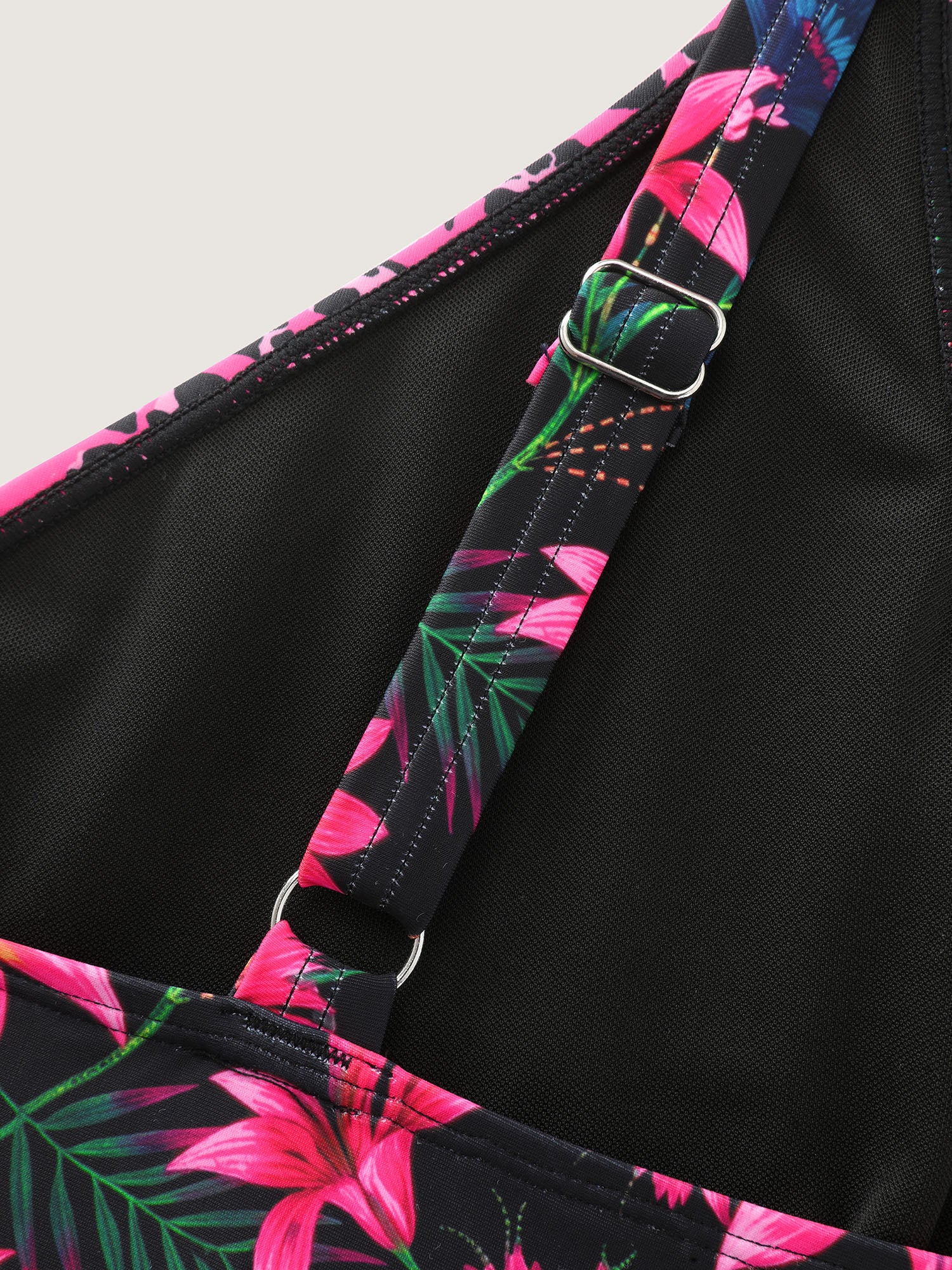 Tropical Floral Print Pockets Swim Dress - Image 11