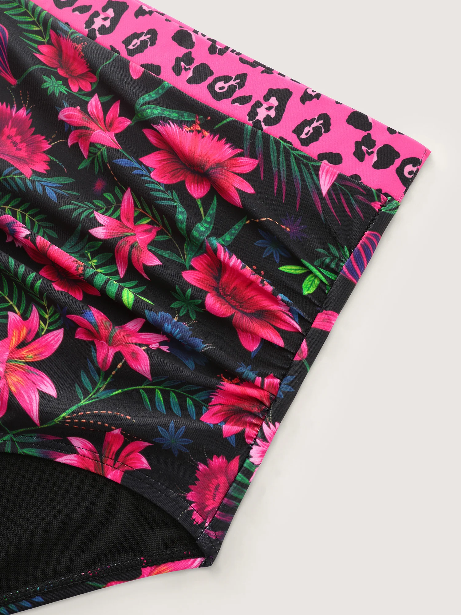 Tropical Floral Print Pockets Swim Dress - Image 12