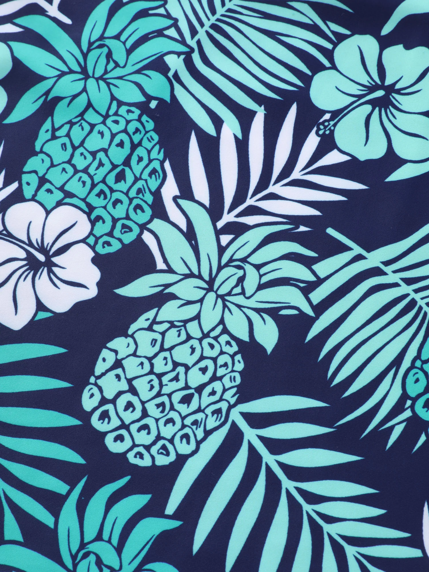 Tropical Floral Print Ruched Swim Dress - Image 11