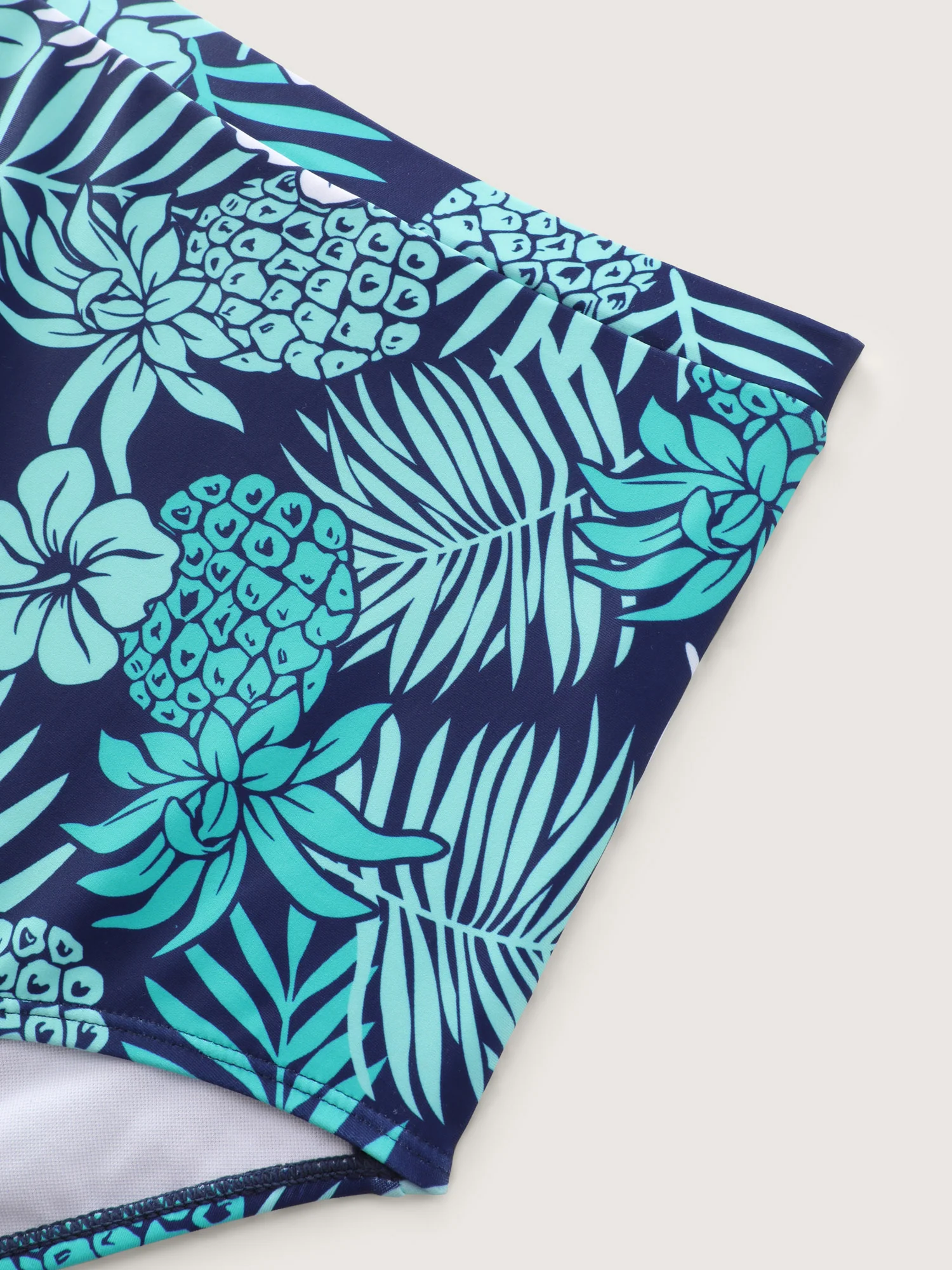 Tropical Floral Print Ruched Swim Dress - Image 9