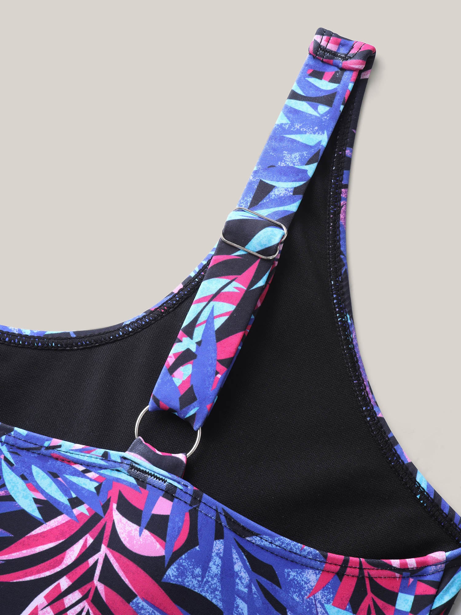 Tropical Floral Print Split Swim Dress - Image 6