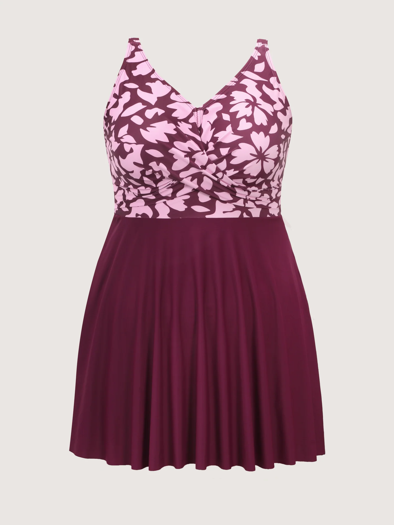 Tropical Floral Print Twist-Front Swim Dress - Image 8