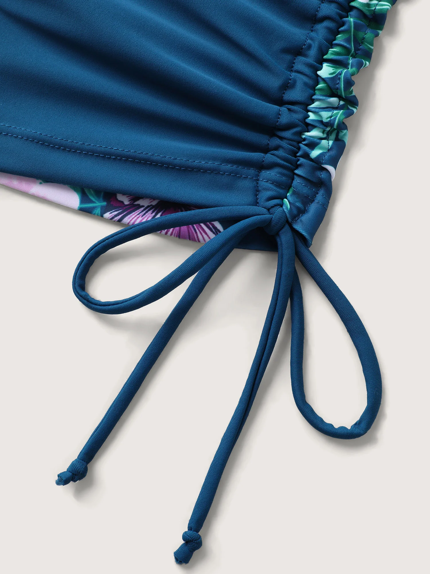 Tropical Florals Side Drawstring Swim Top - Image 5