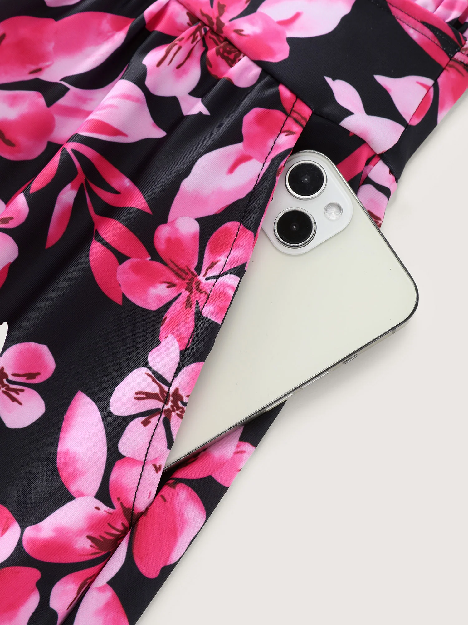 Tropical Flower Print Pockets One-Piece Swimsuit - Image 26