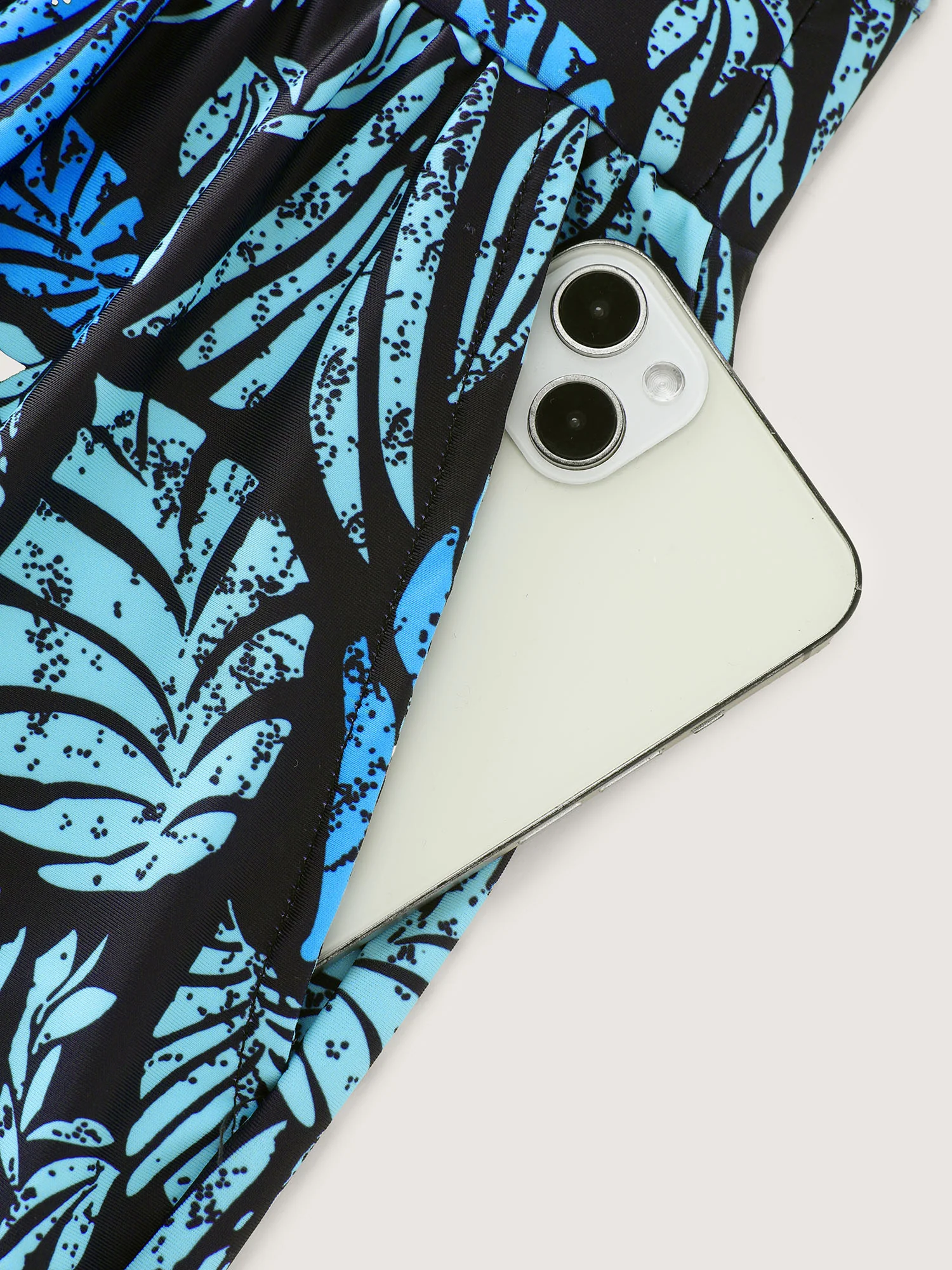 Tropical Flower Print Pockets One-Piece Swimsuit - Image 52