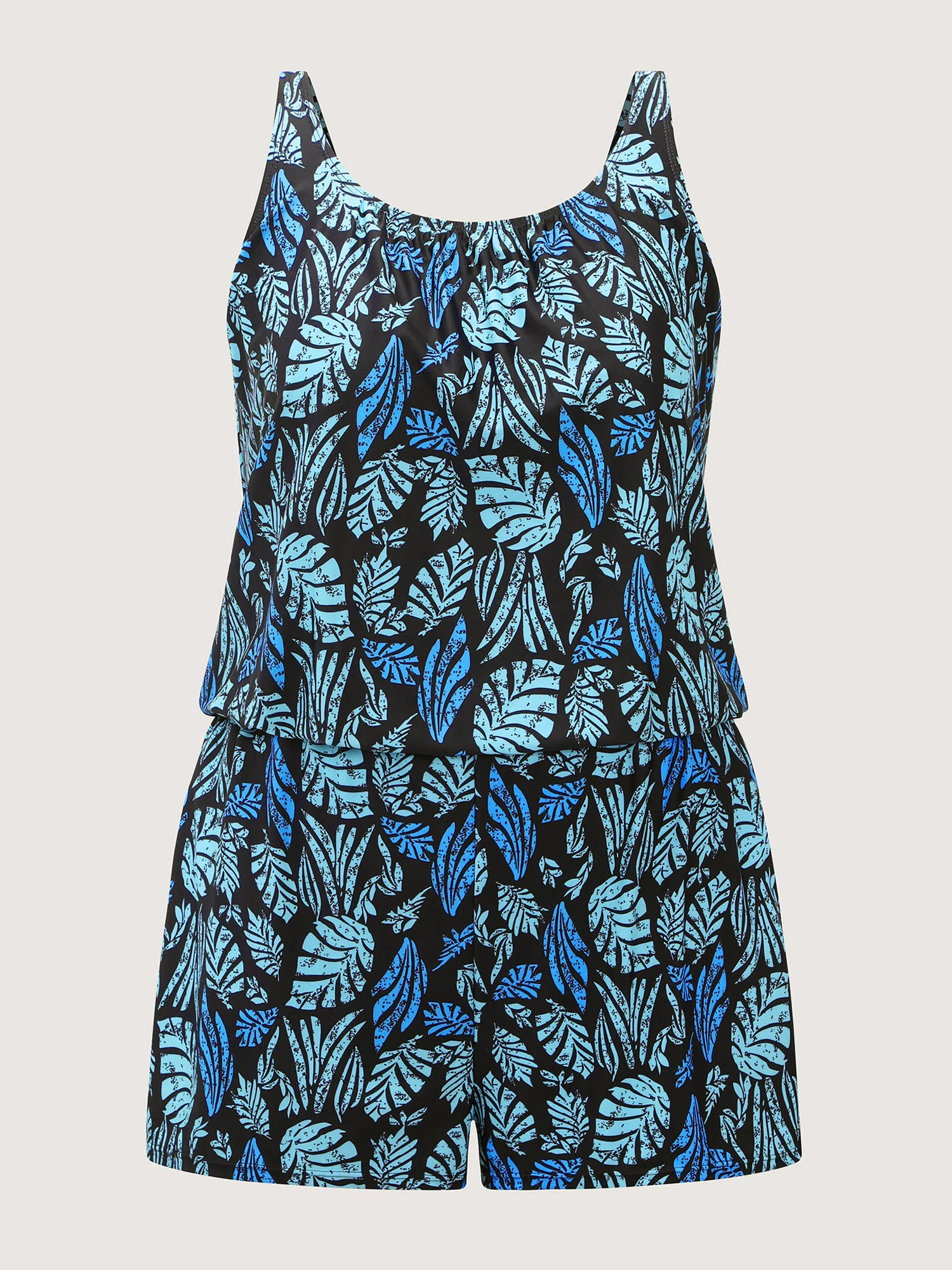 Tropical Flower Print Pockets One-Piece Swimsuit - Image 53