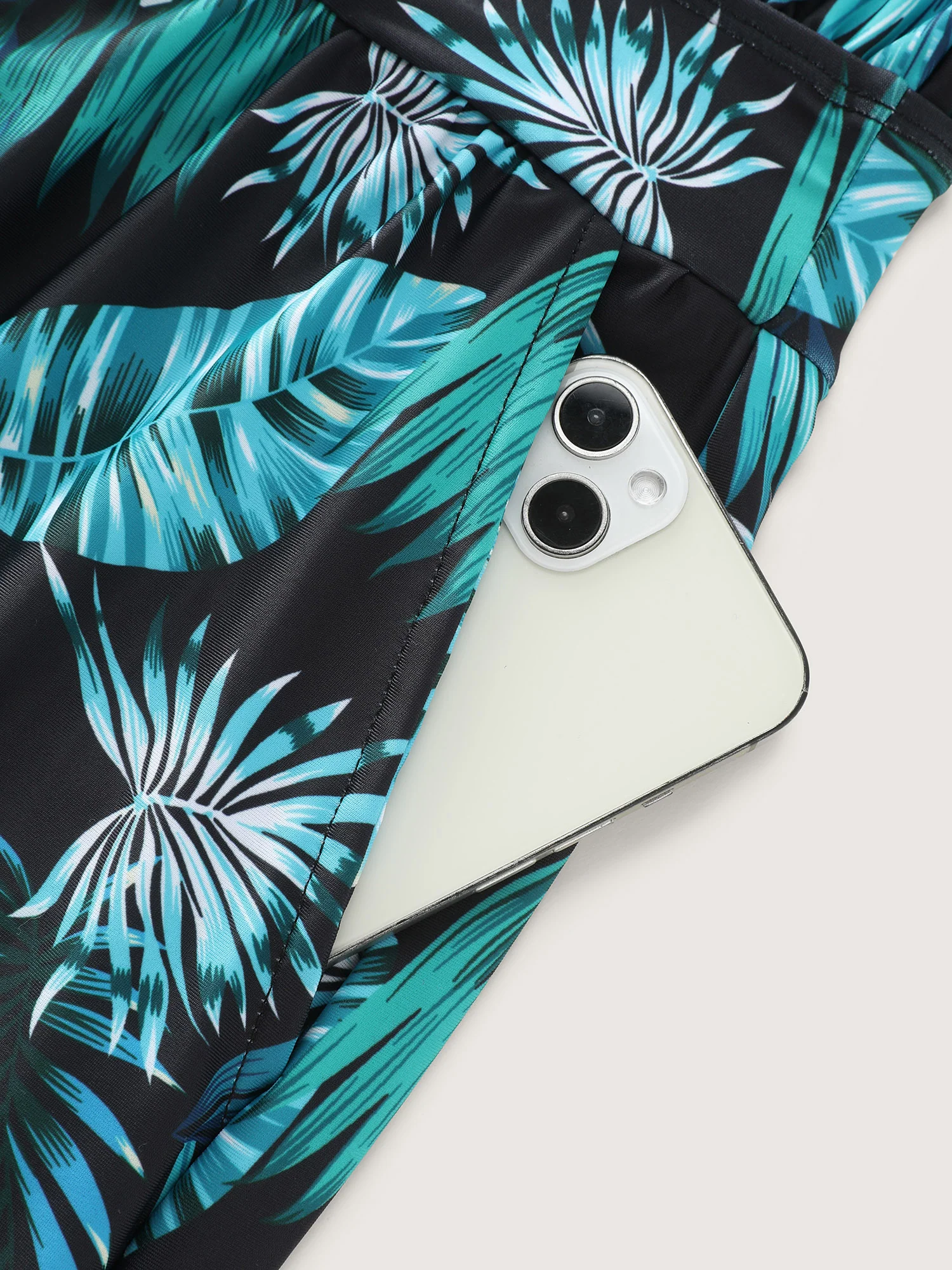 Tropical Flower Print Pockets One-Piece Swimsuit - Image 70