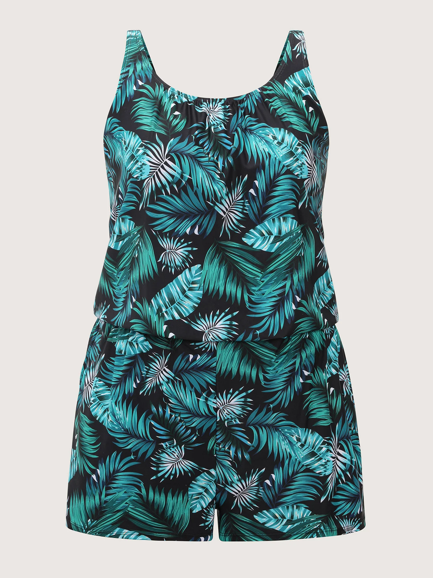 Tropical Flower Print Pockets One-Piece Swimsuit - Image 71