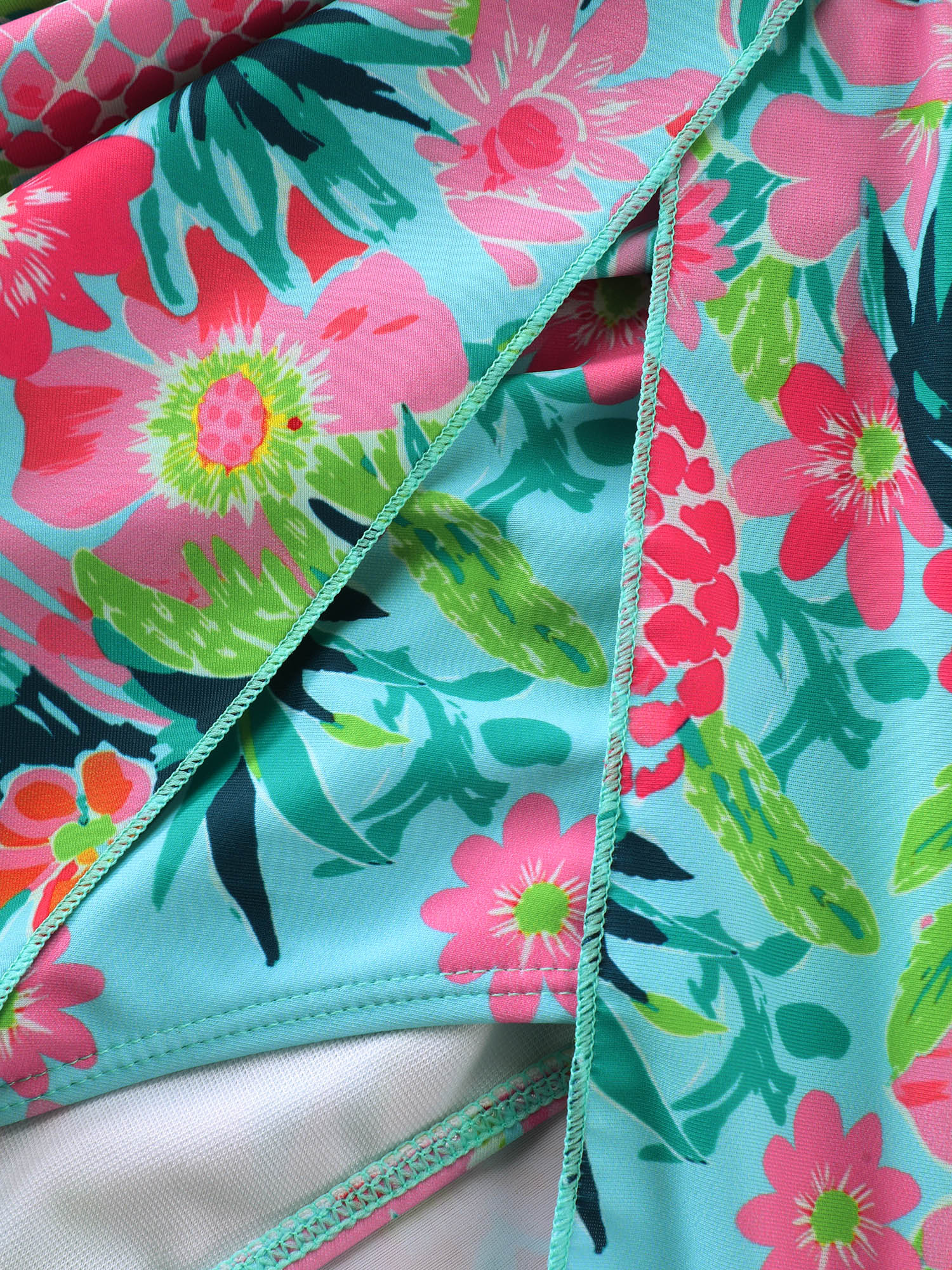 Tropical Fruit Print Halter Neck Swim Dress - Image 6