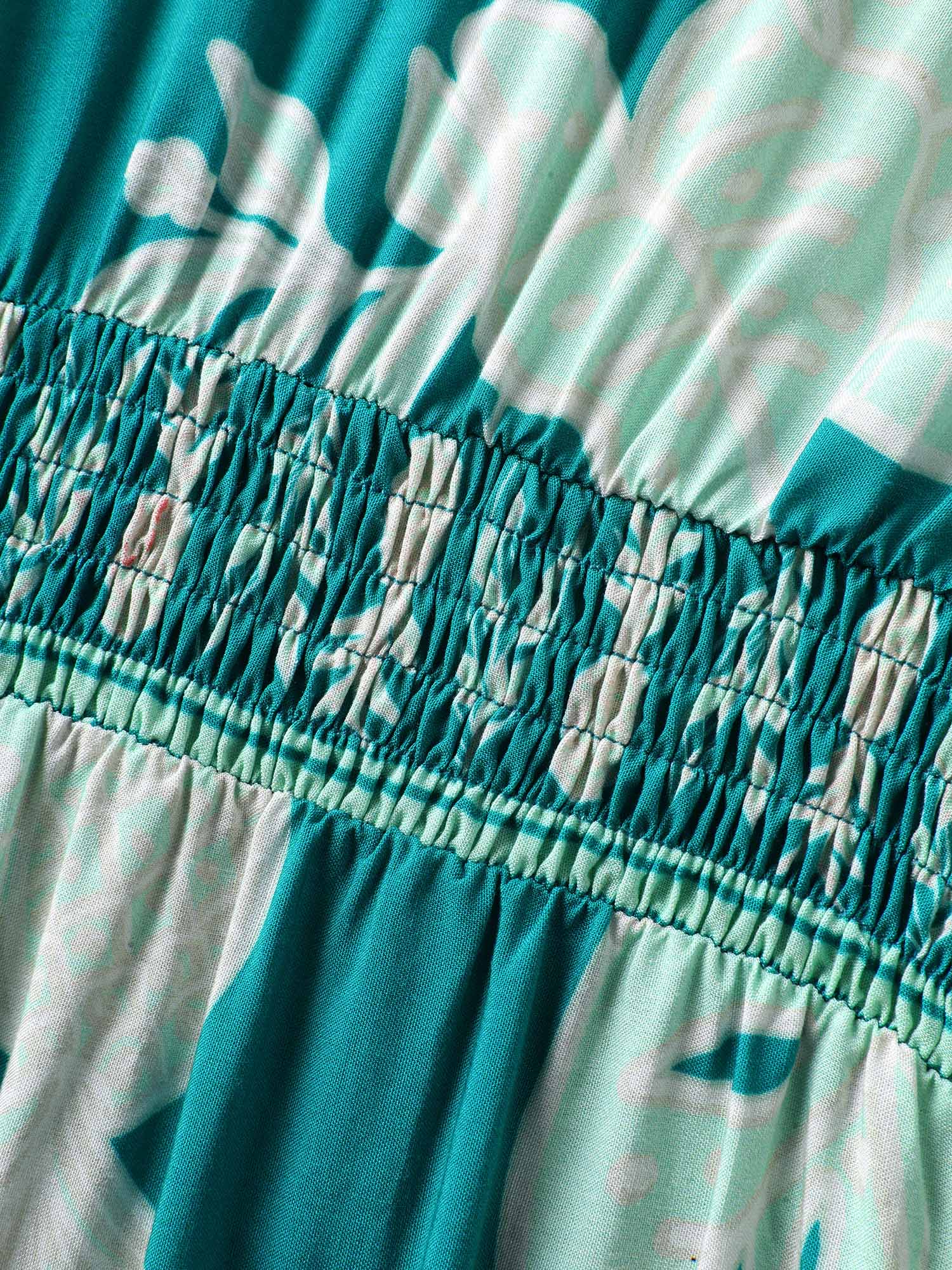 Rayon Tropical Leaf Button Detail Breezy Jumpsuit - Image 5