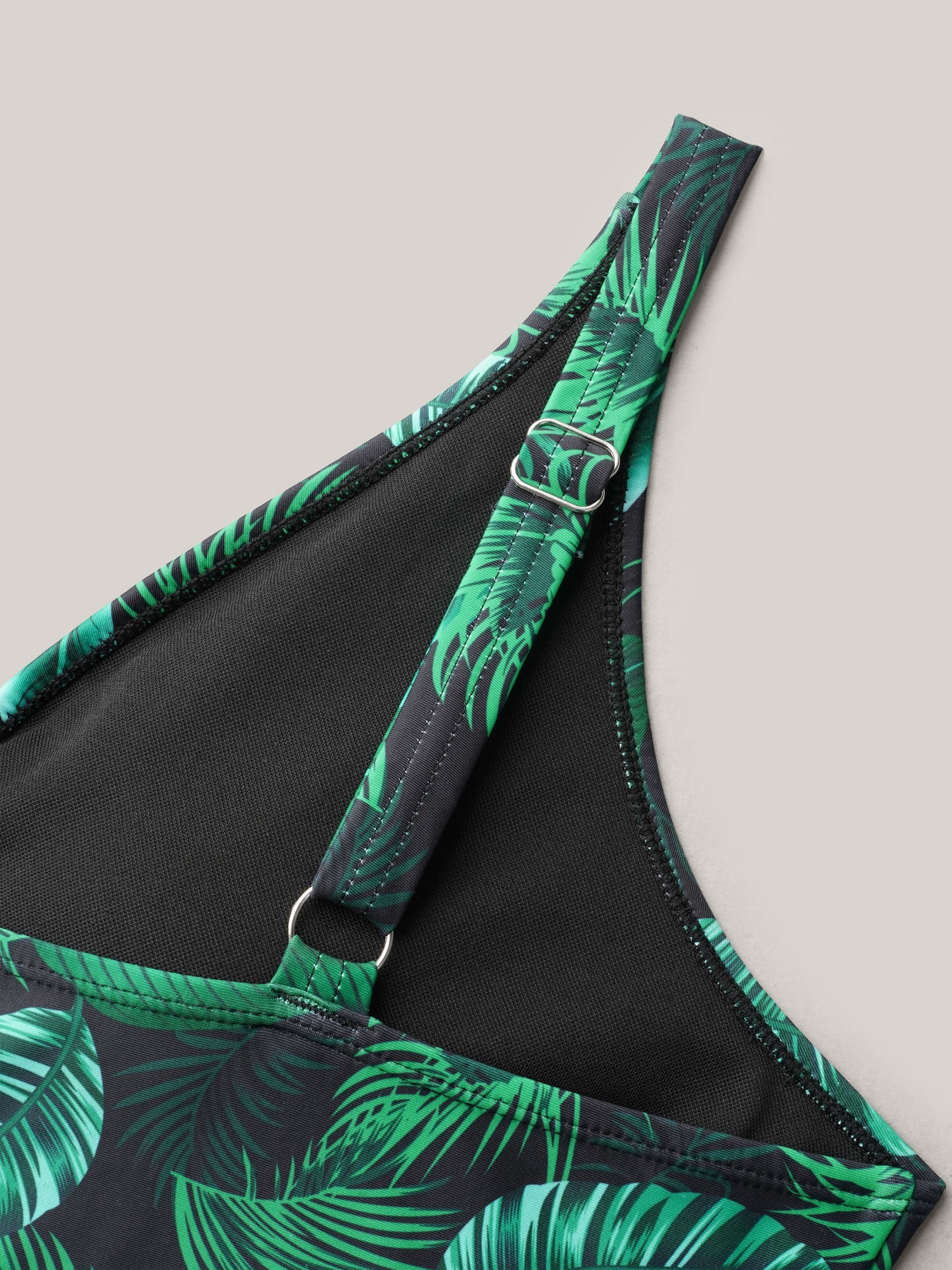 Tropical Leaf Print One-Piece Swimsuit - Image 7
